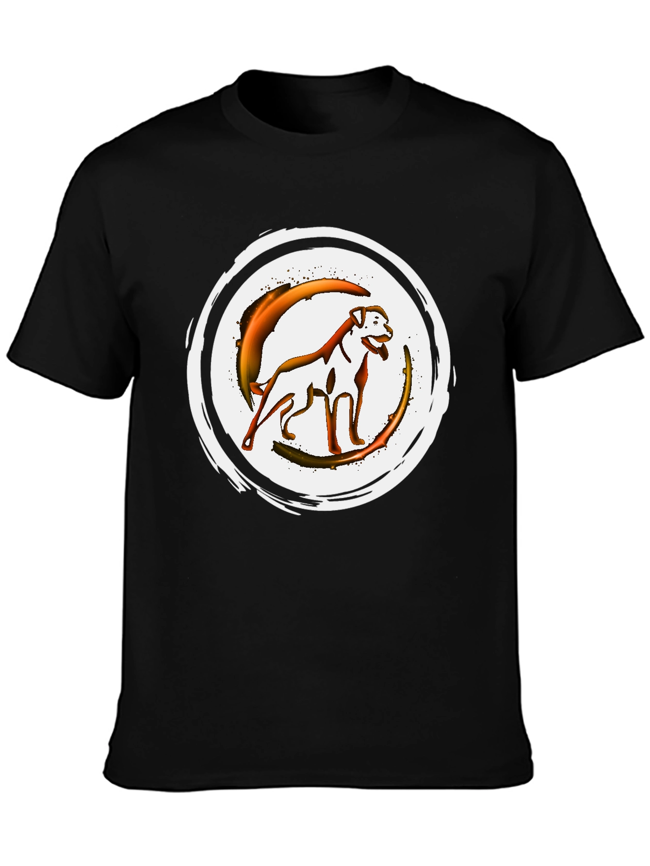 Graphic Dog T-Shirt - Black Crew Neck