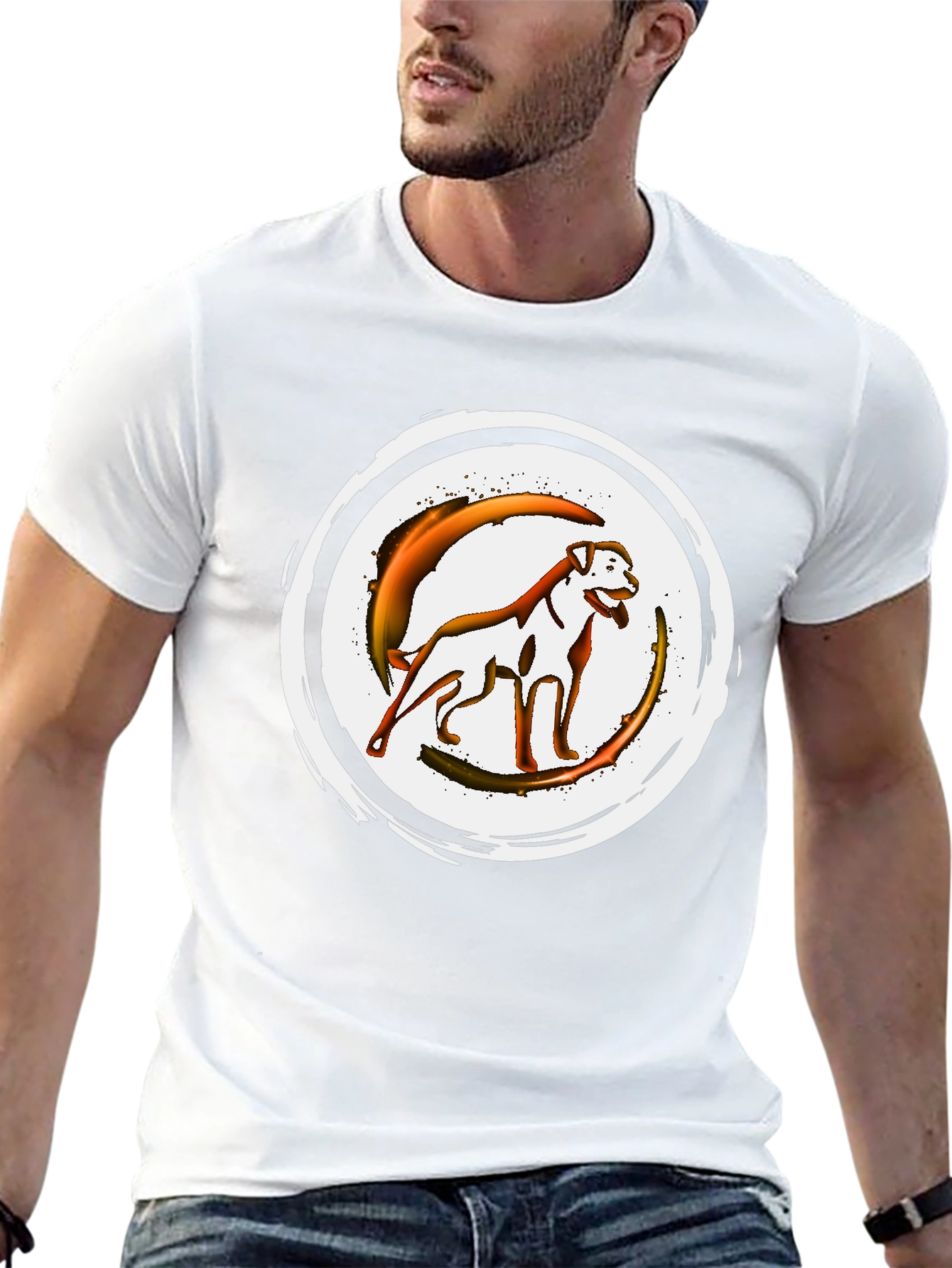 Graphic Dog T-Shirt - Black Crew Neck