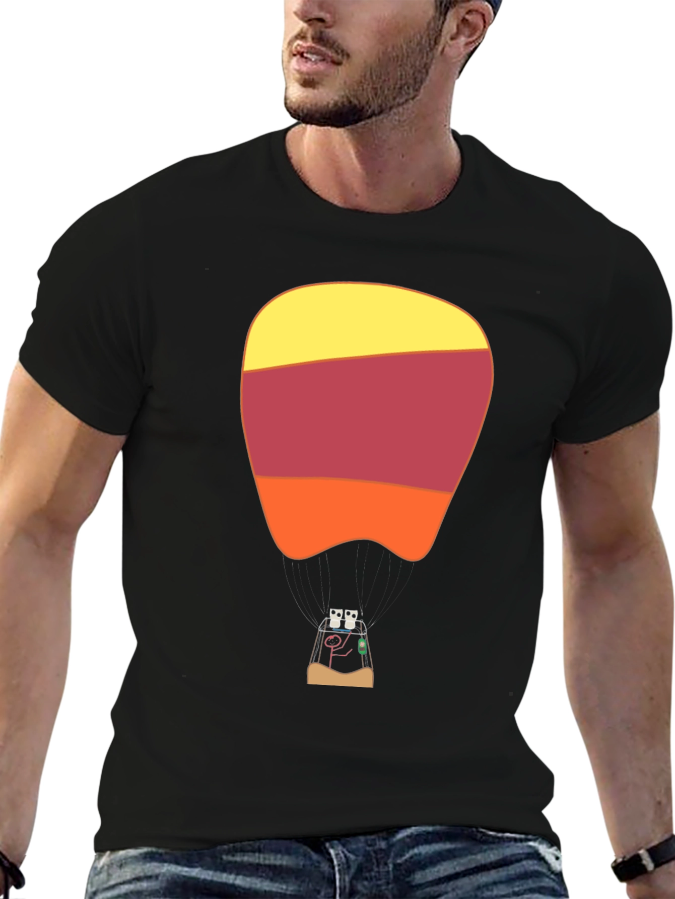 Retro Hot Air Balloon Graphic T-Shirt