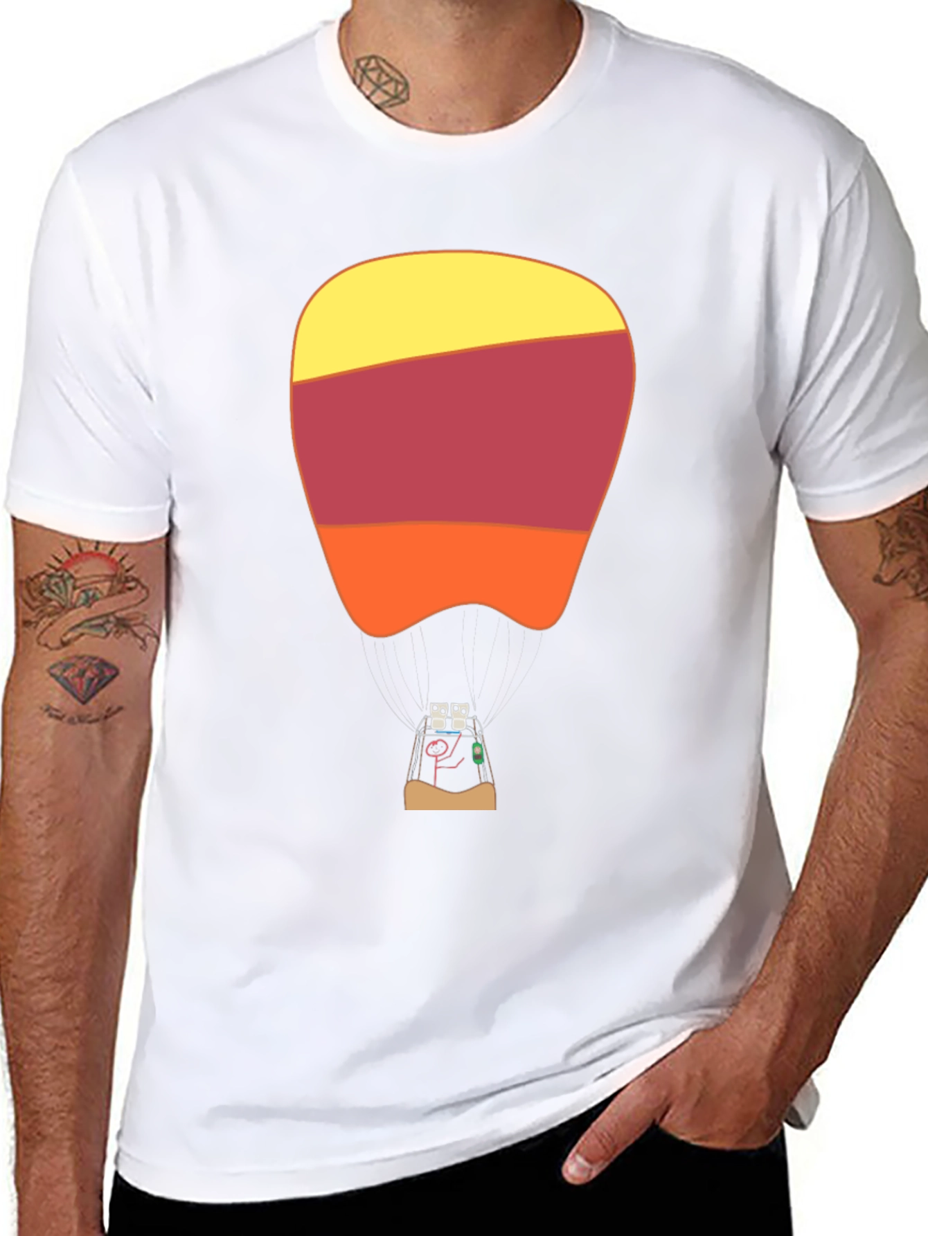Retro Hot Air Balloon Graphic T-Shirt