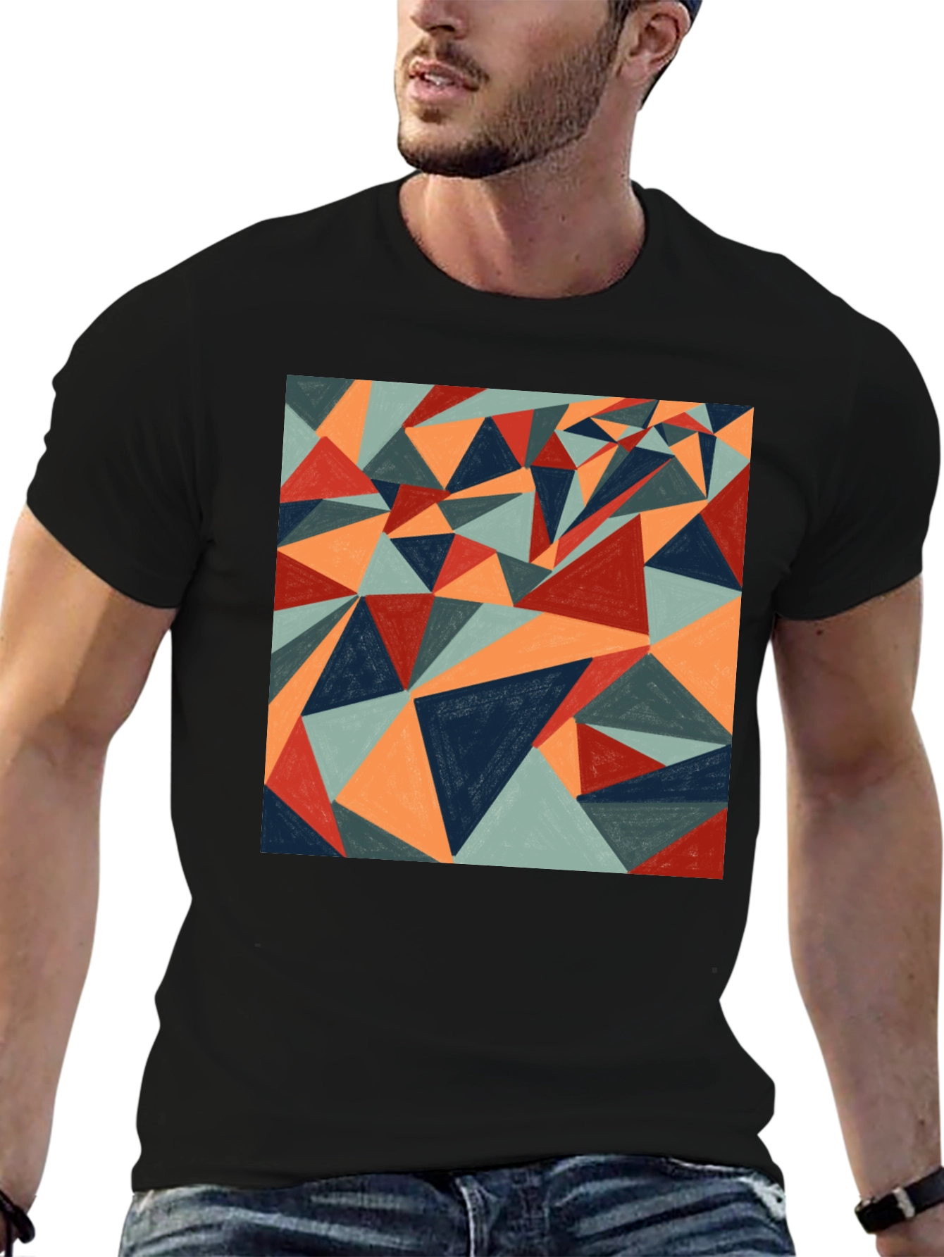 Geometric Triangle Tee - Abstract Art Shirt
