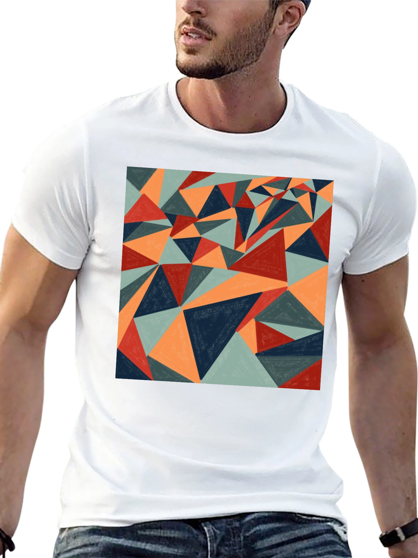 Geometric Triangle Tee - Abstract Art Shirt