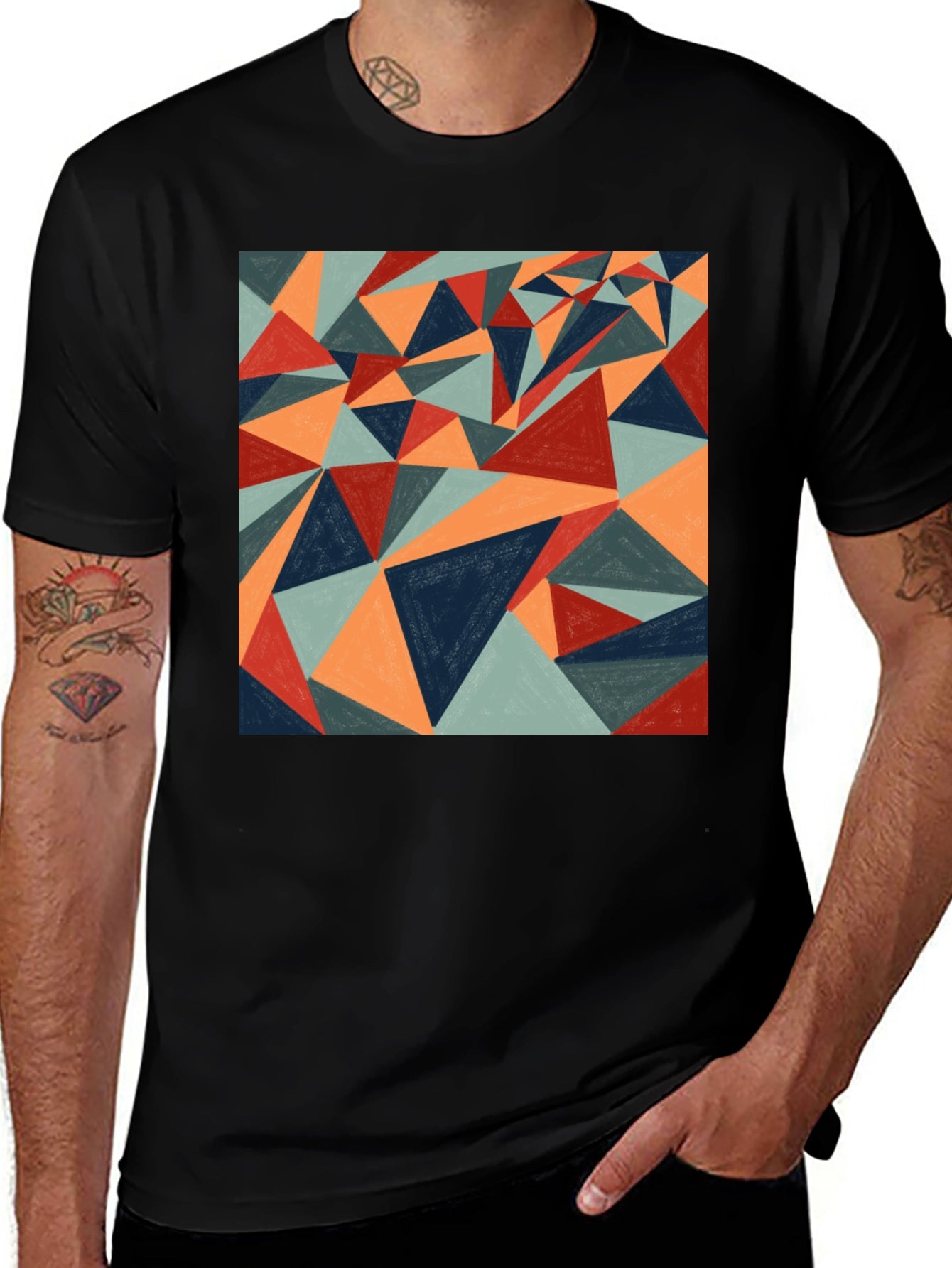 Geometric Triangle Tee - Abstract Art Shirt