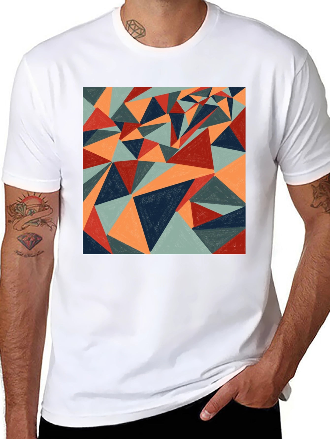 Geometric Triangle Tee - Abstract Art Shirt