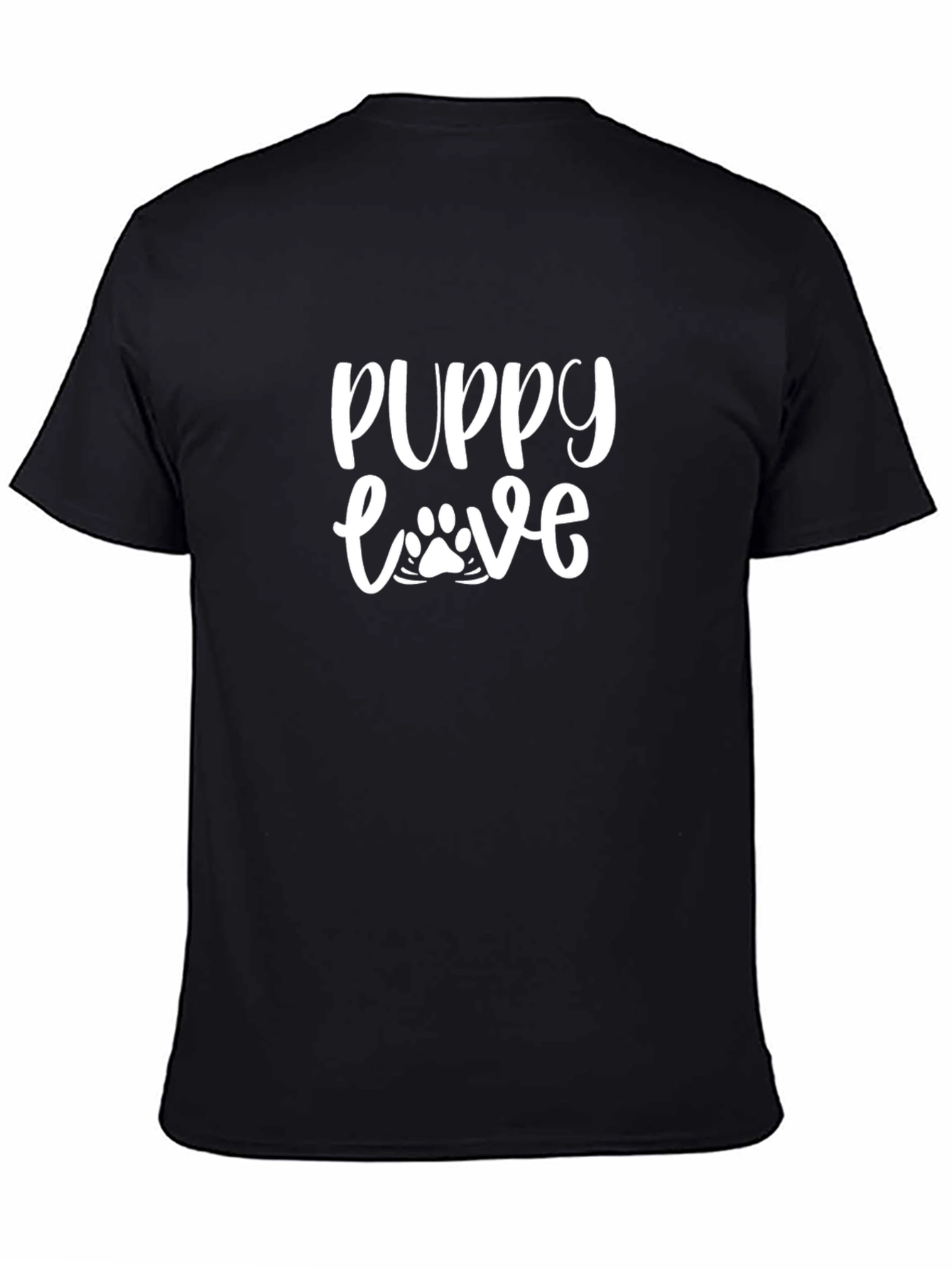 Puppy Love Graphic Tee - Black Cotton T-Shirt