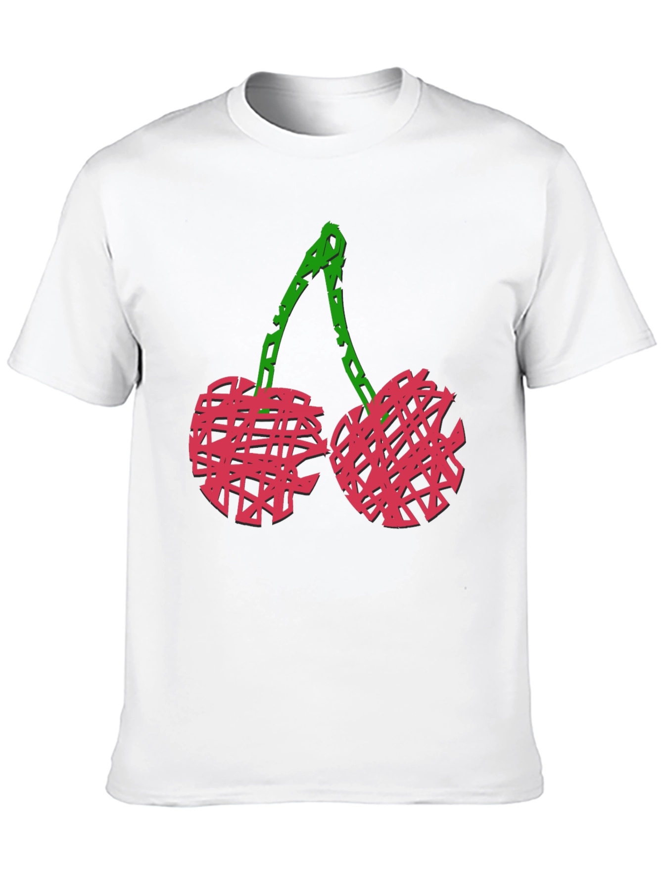 Abstract Cherry Graphic Black Tee