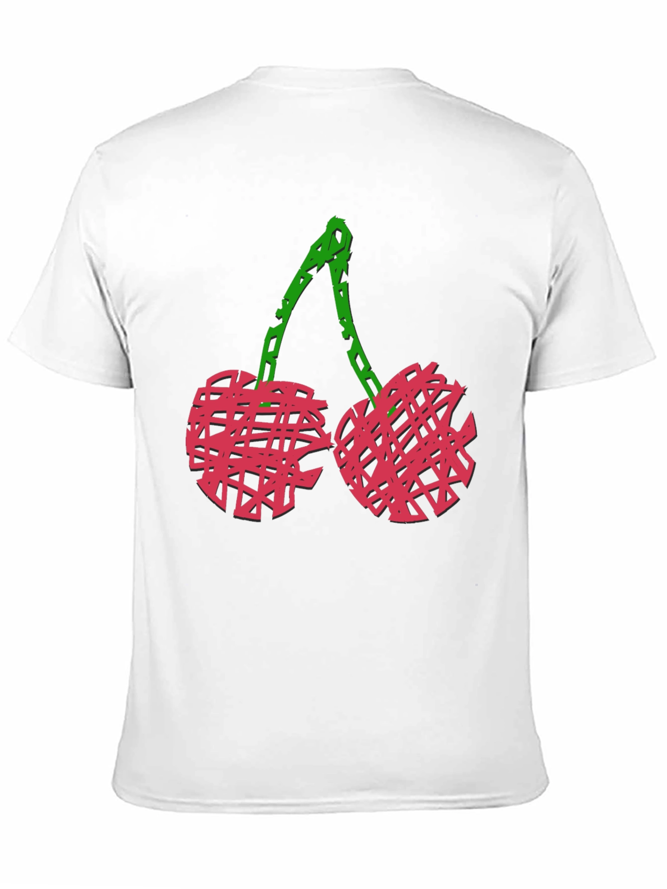 Abstract Cherry Graphic Black Tee