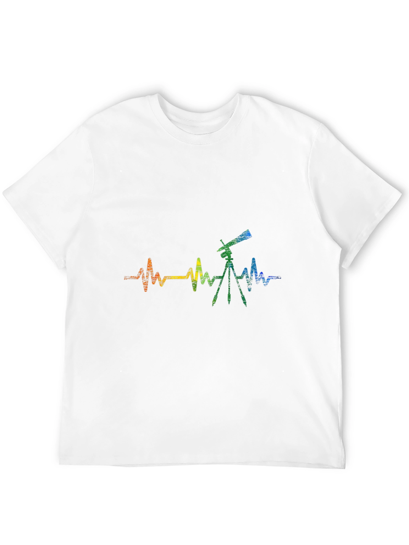 Telescope Heartbeat Graphic Tee - Black Cotton Shirt