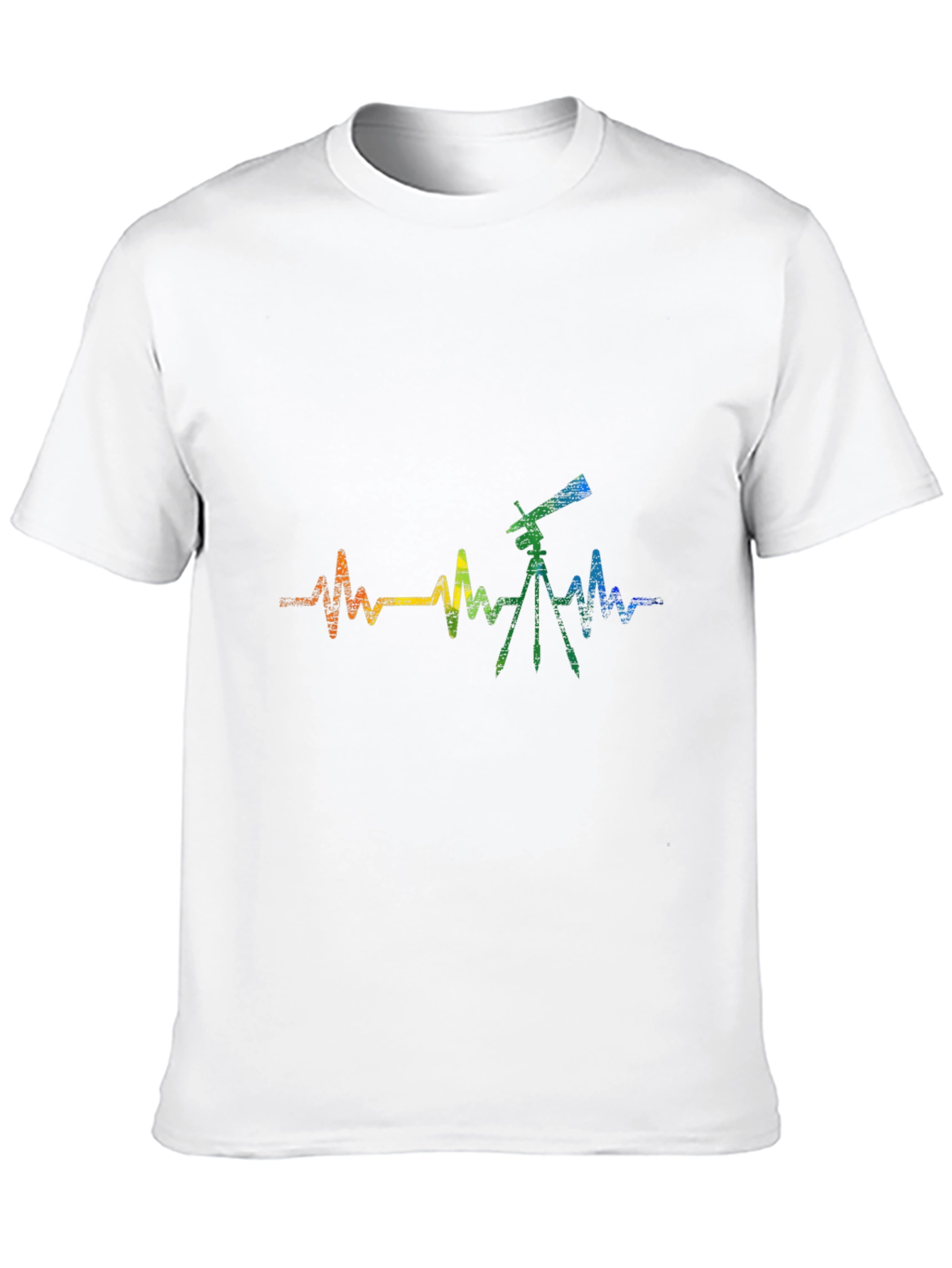 Telescope Heartbeat Graphic Tee - Black Cotton Shirt