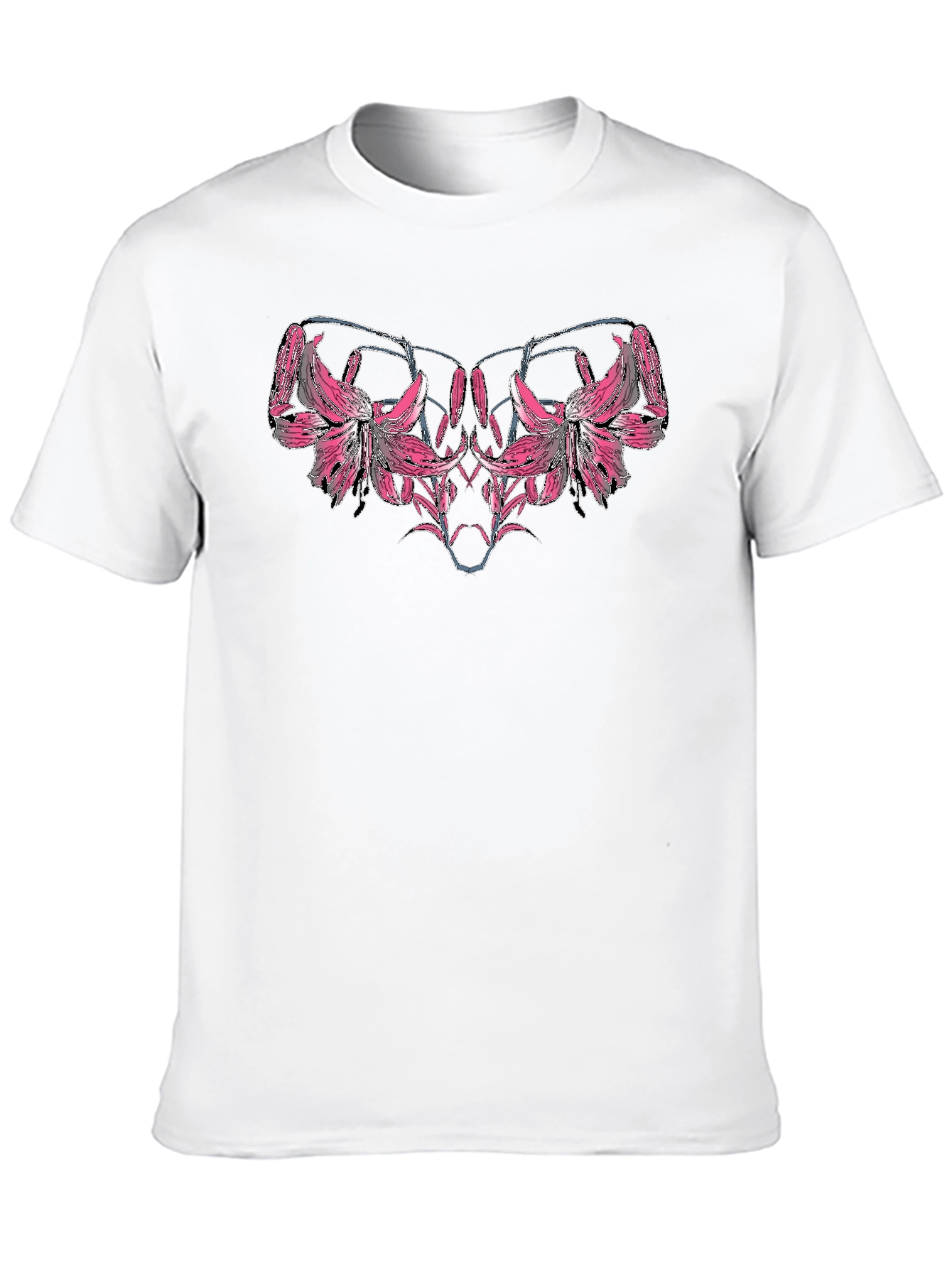 Floral Graphic Tee - Black Cotton Blend