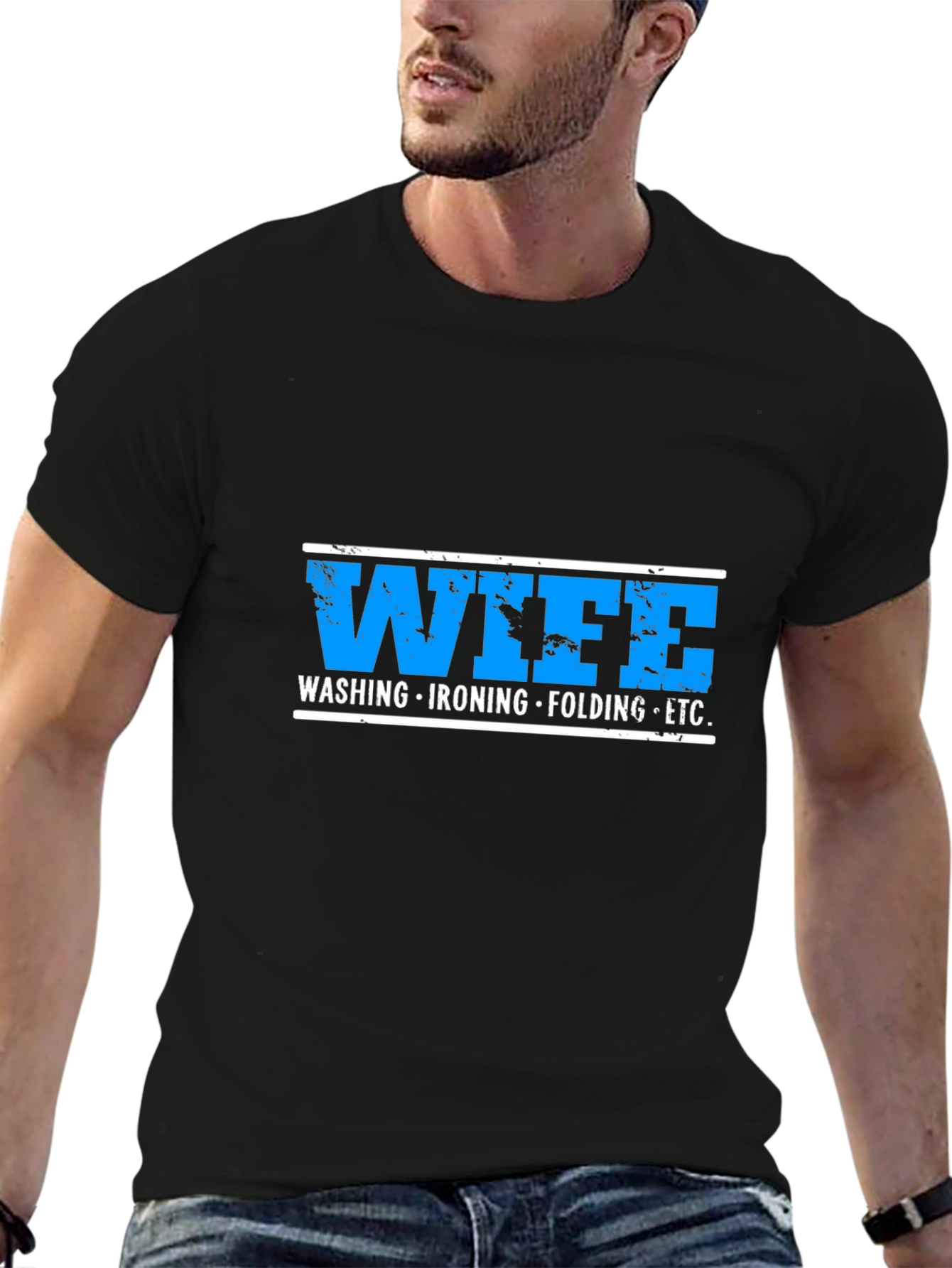Wife Washing Ironing Folding ETC Funny Graphic T-Shirt