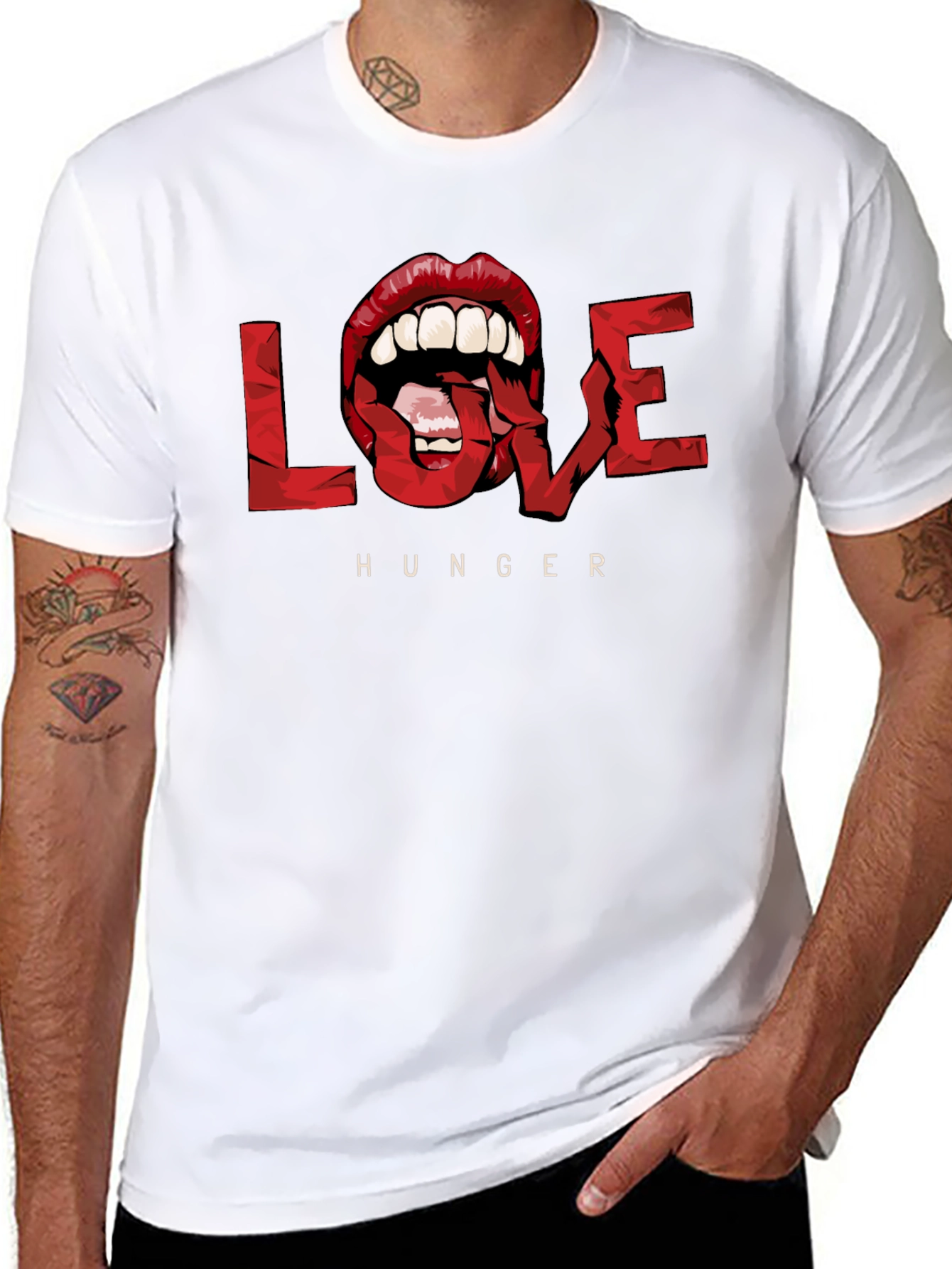 Love Hunger Graphic Tee - Bold Lip Design