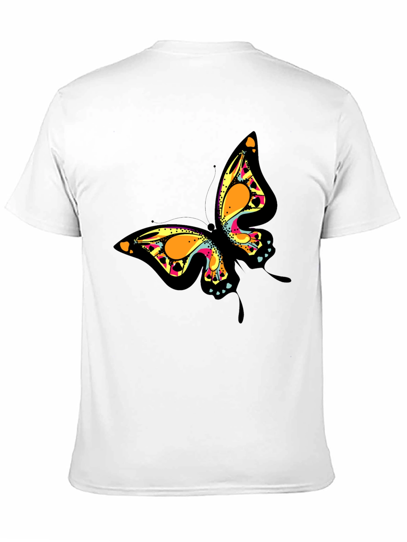 Butterfly Graphic Print Black T-Shirt