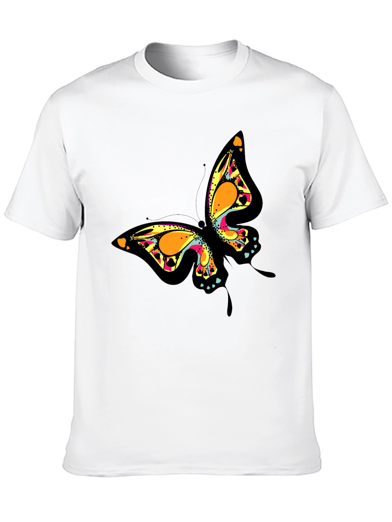 Butterfly Graphic Print Black T-Shirt