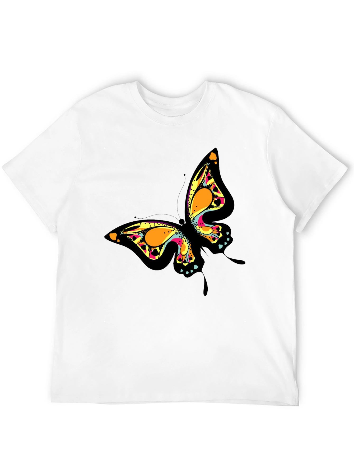 Butterfly Graphic Print Black T-Shirt