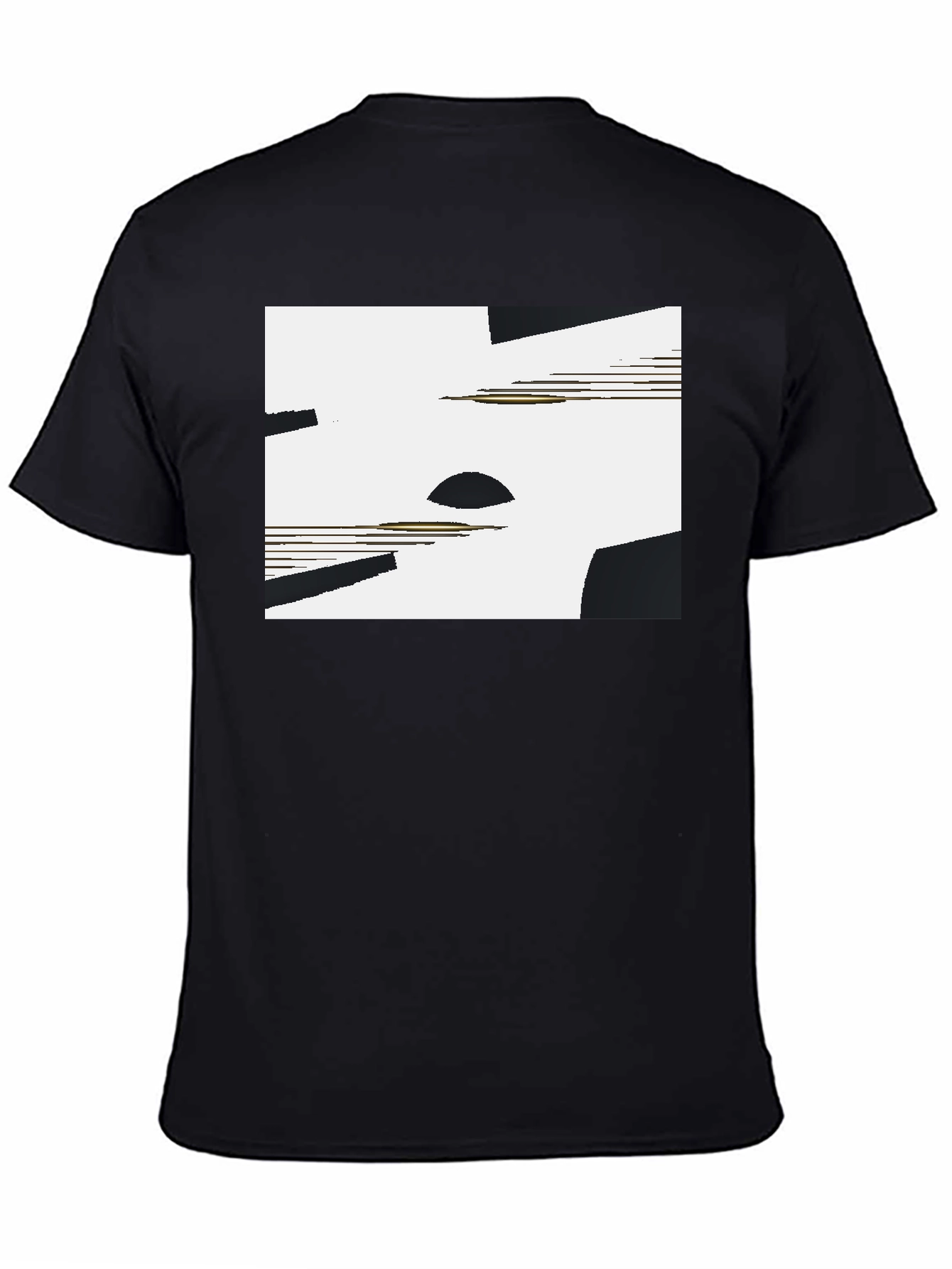 Abstract Geometric Graphic Tee - Black
