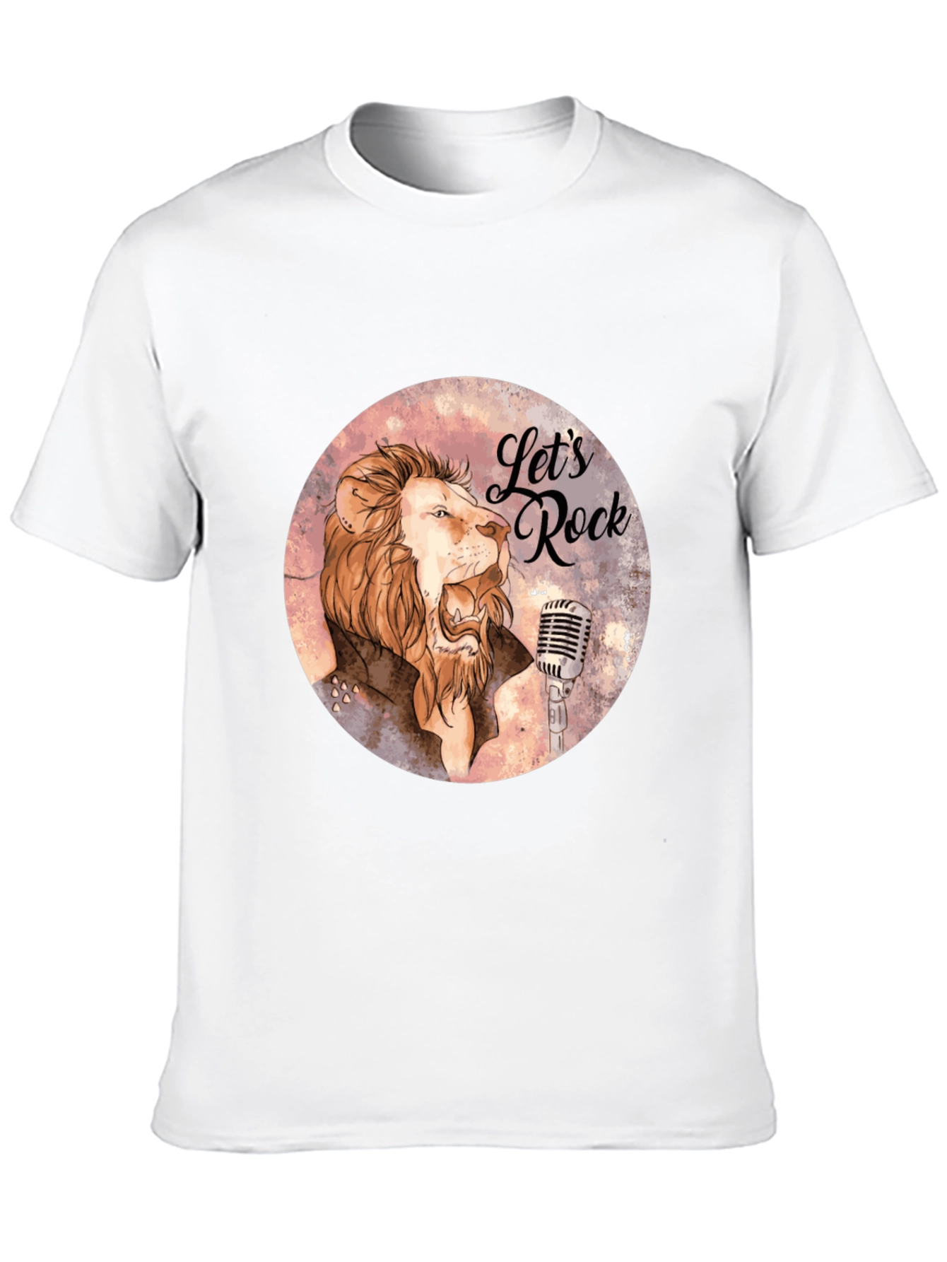 Lets Rock Lion Graphic T-Shirt - Black