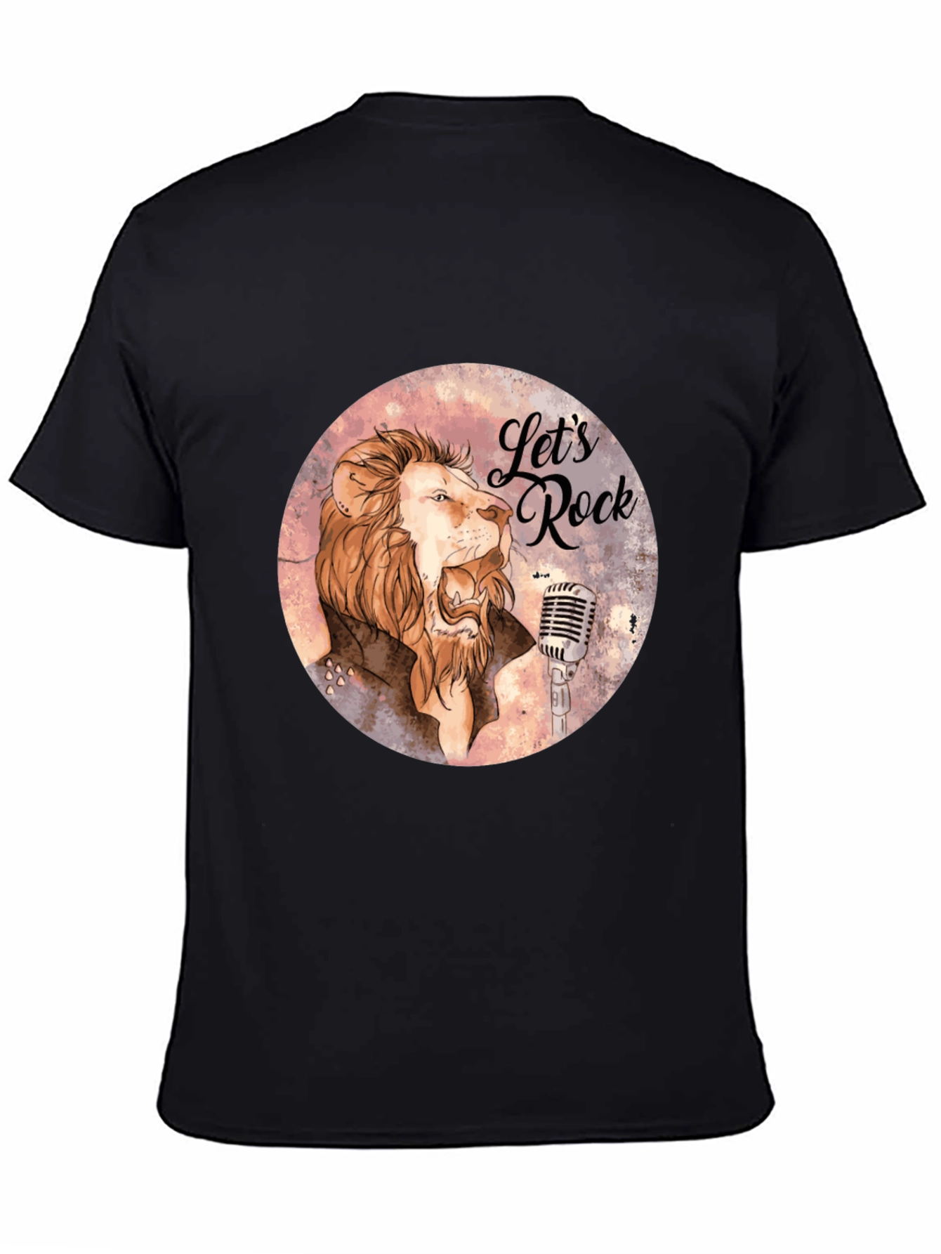 Lets Rock Lion Graphic T-Shirt - Black