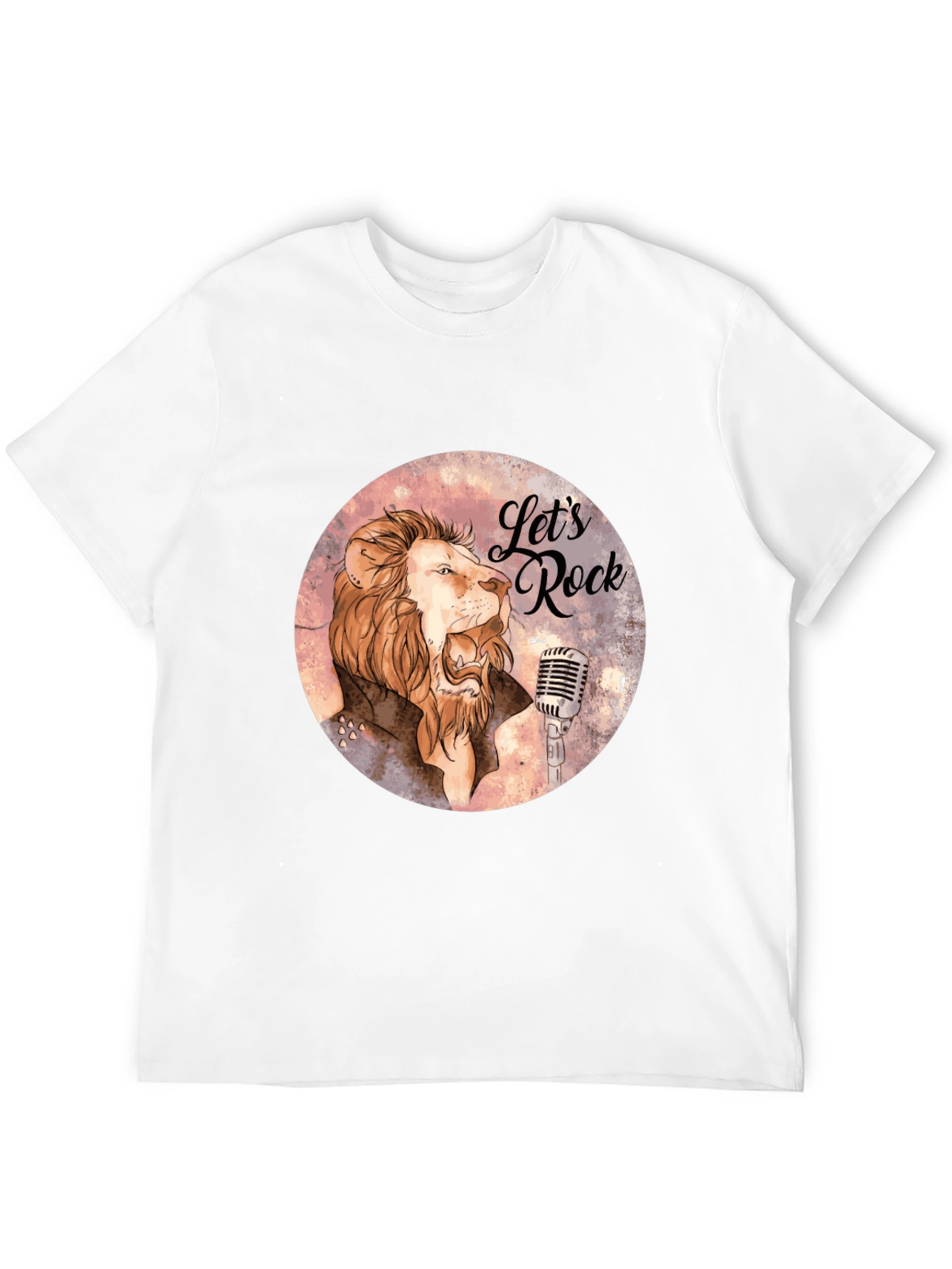 Lets Rock Lion Graphic T-Shirt - Black