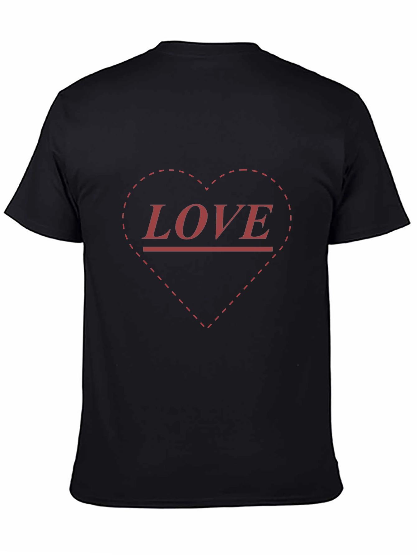 Love Heart Print Black T-Shirt