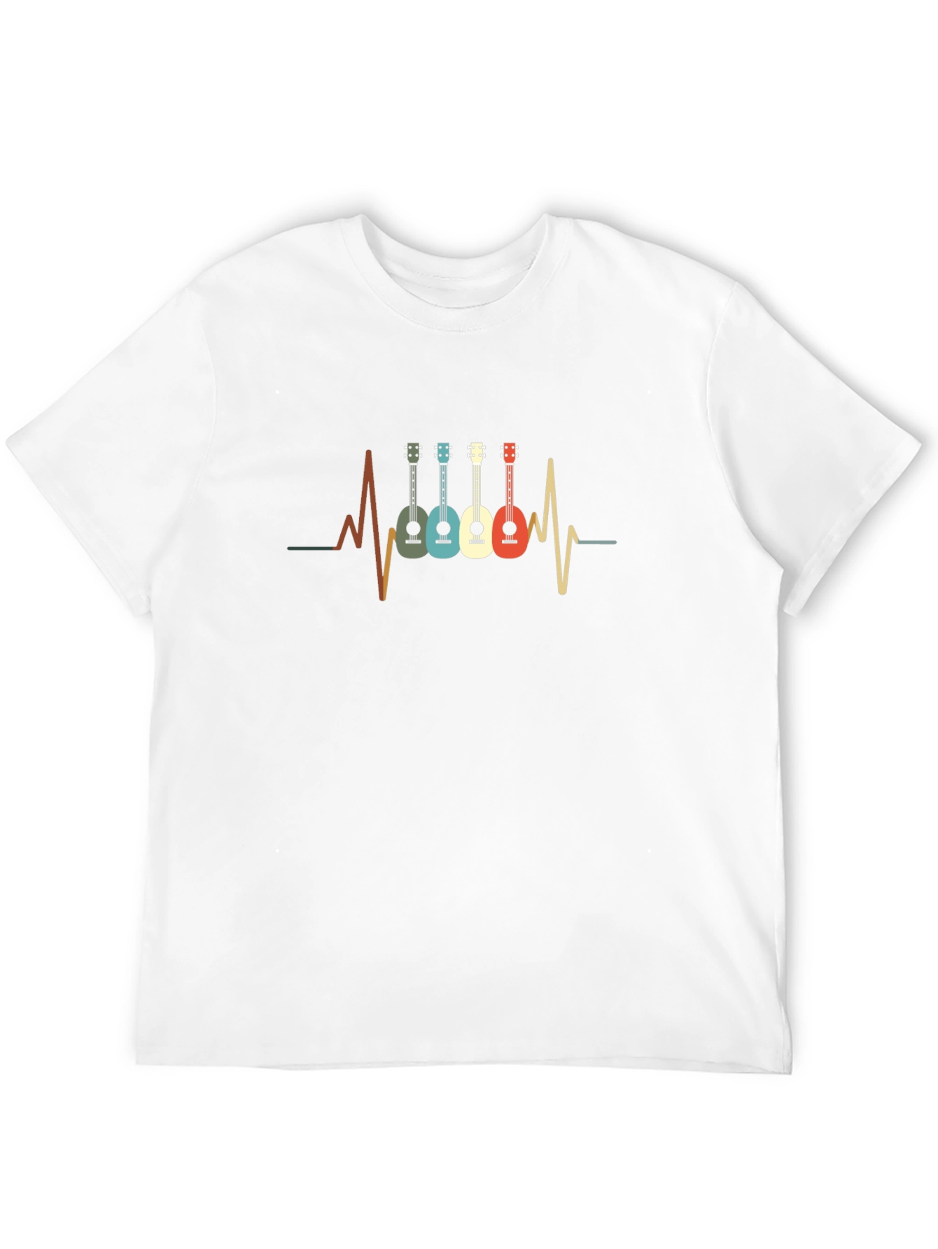 Ukulele Heartbeat Graphic T-Shirt - Musician Tee
