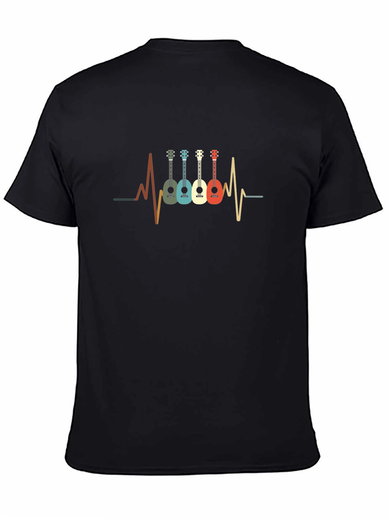 Ukulele Heartbeat Graphic T-Shirt - Musician Tee