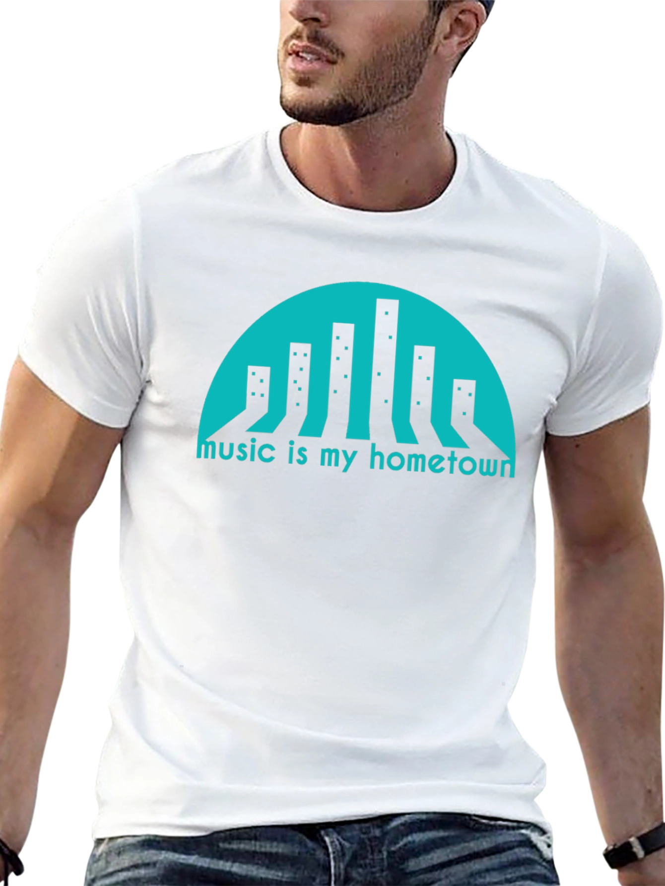 Music is My Hometown Graphic Tee - Black