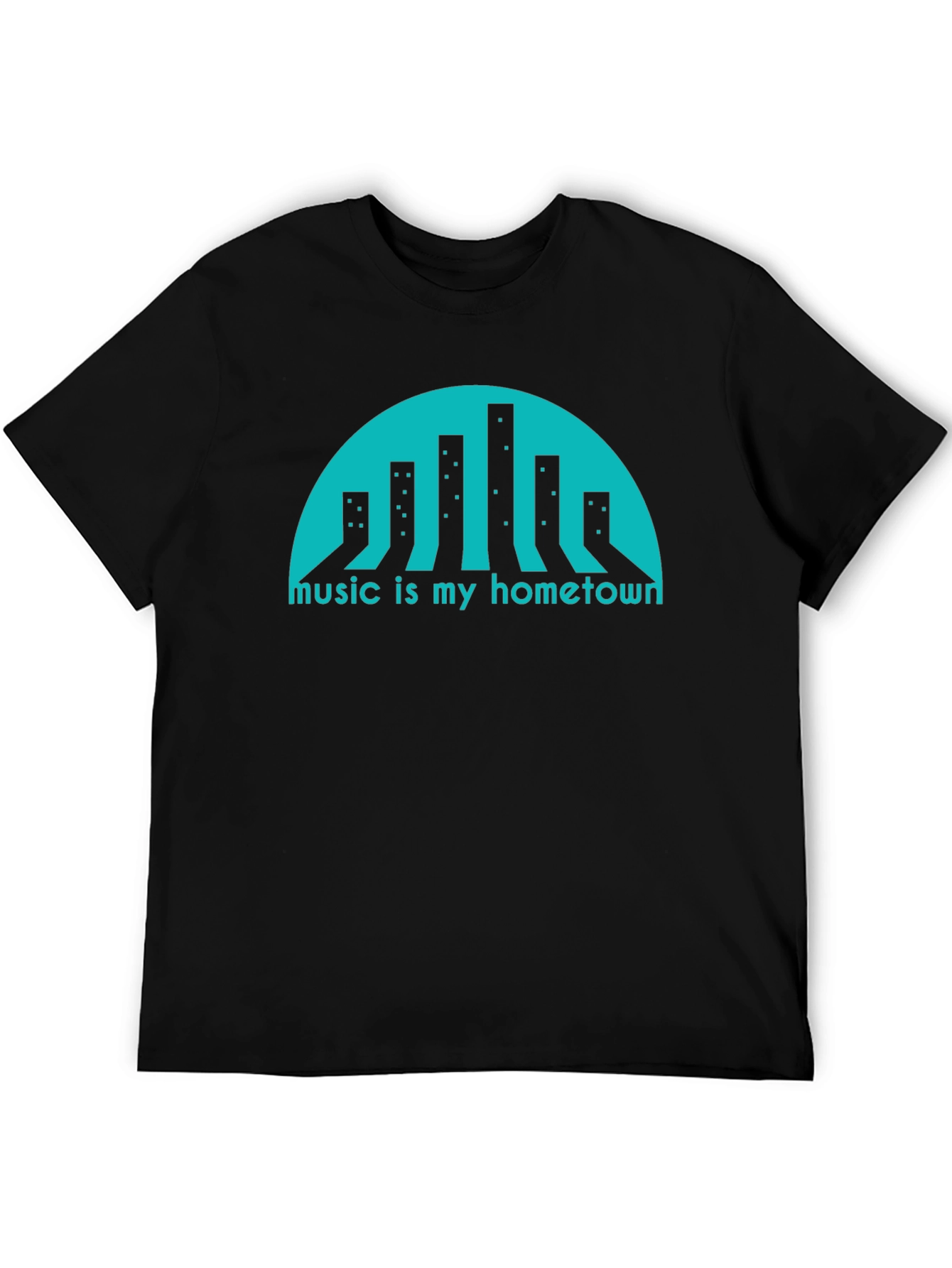 Music is My Hometown Graphic Tee - Black