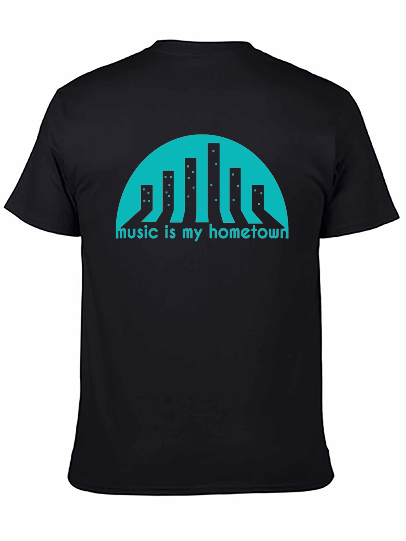 Music is My Hometown Graphic Tee - Black
