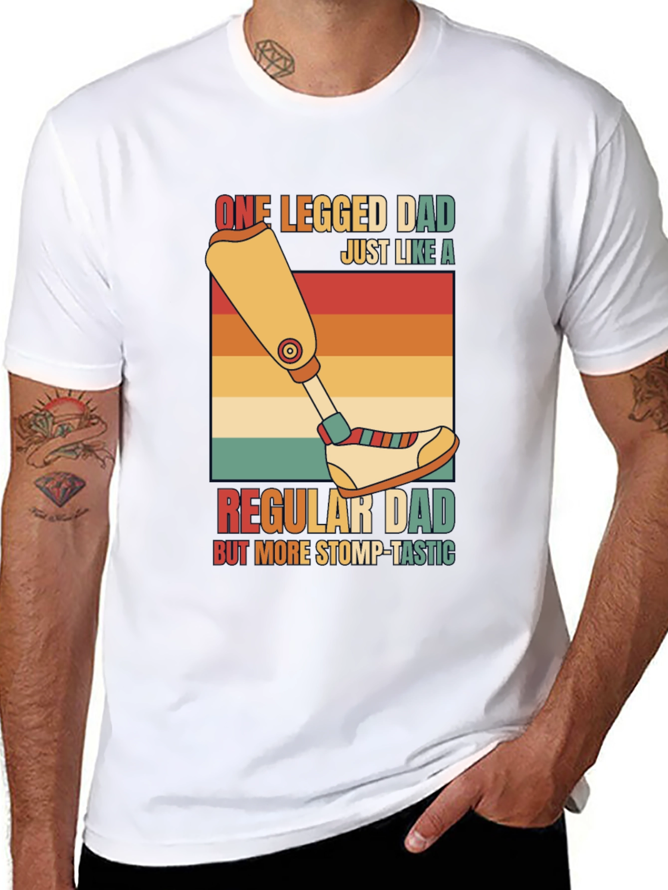 One Legged Dad T-Shirt - Stomp-Tastic Humor Tee