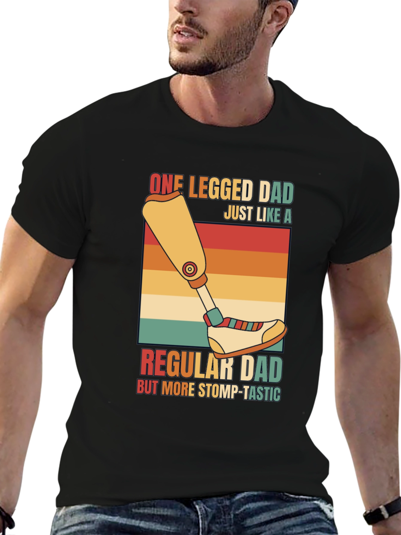 One Legged Dad T-Shirt - Stomp-Tastic Humor Tee