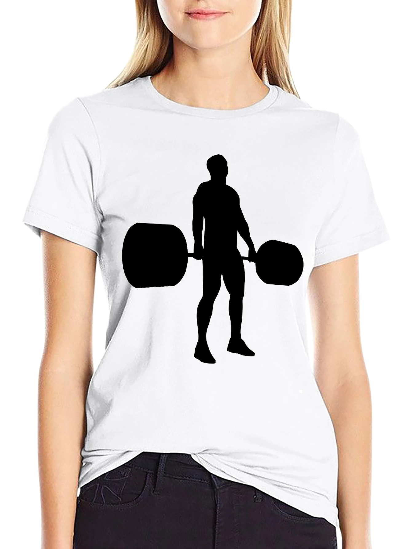 Weightlifting Silhouette Black T-Shirt