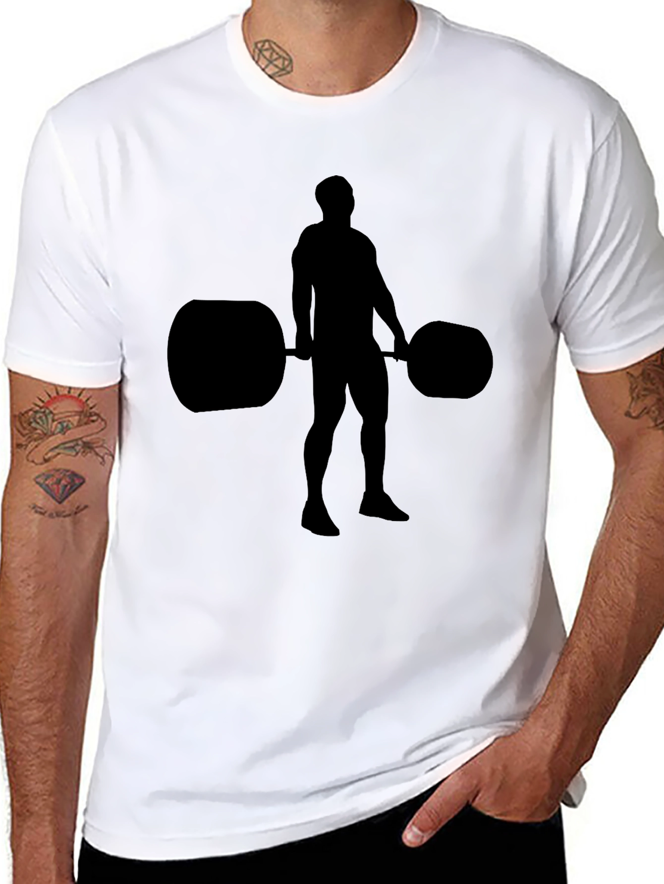 Weightlifting Silhouette Black T-Shirt