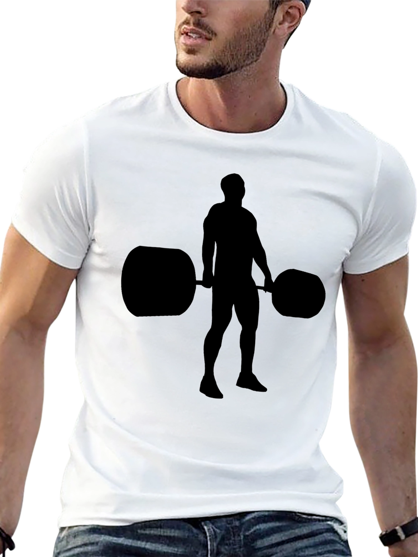 Weightlifting Silhouette Black T-Shirt