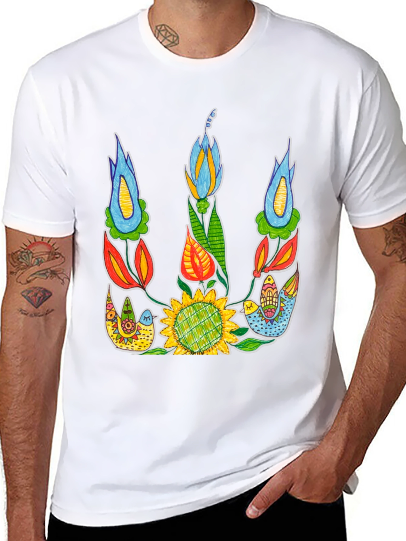 Ukrainian Floral Graphic Tee