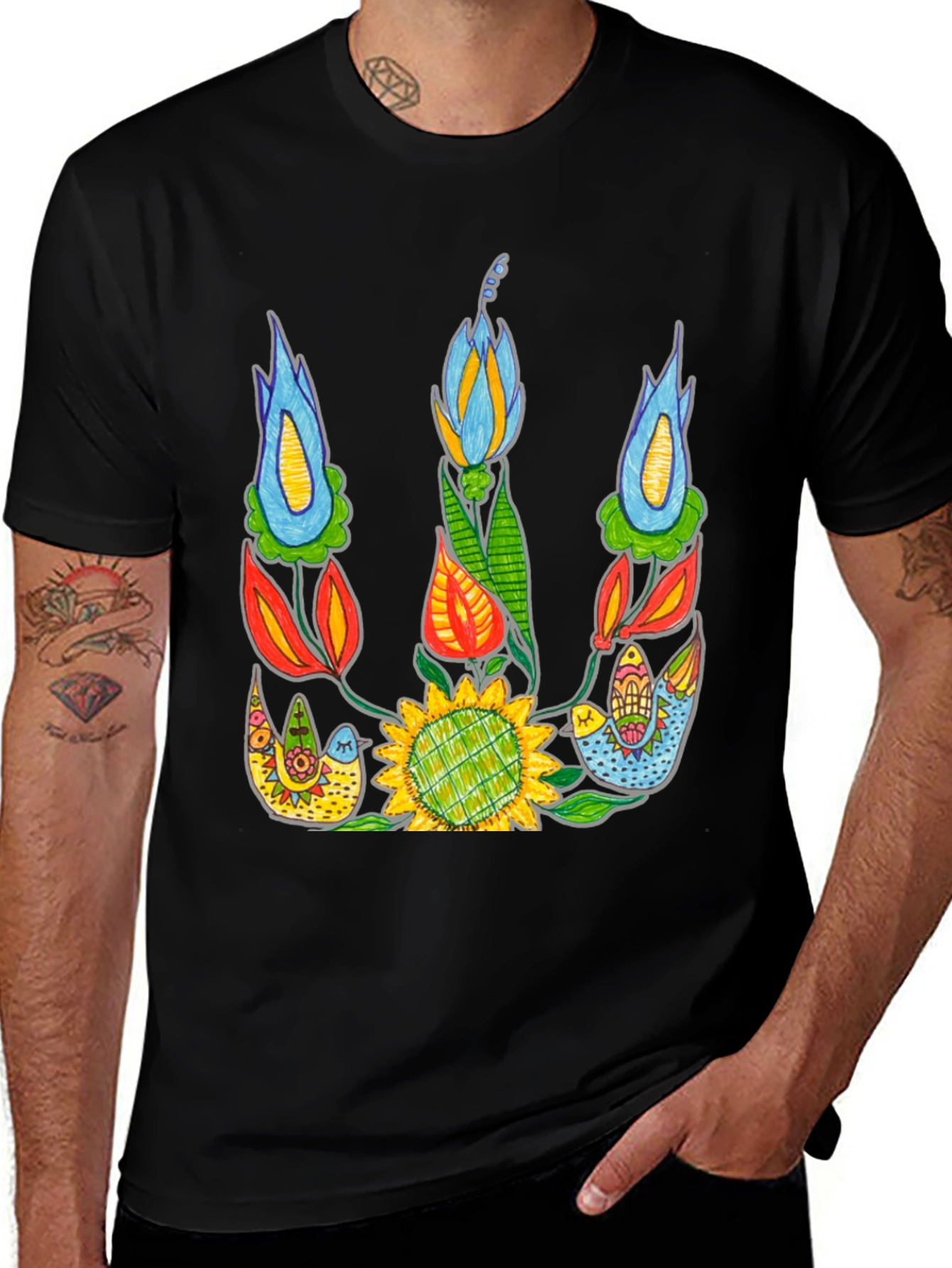 Ukrainian Floral Graphic Tee