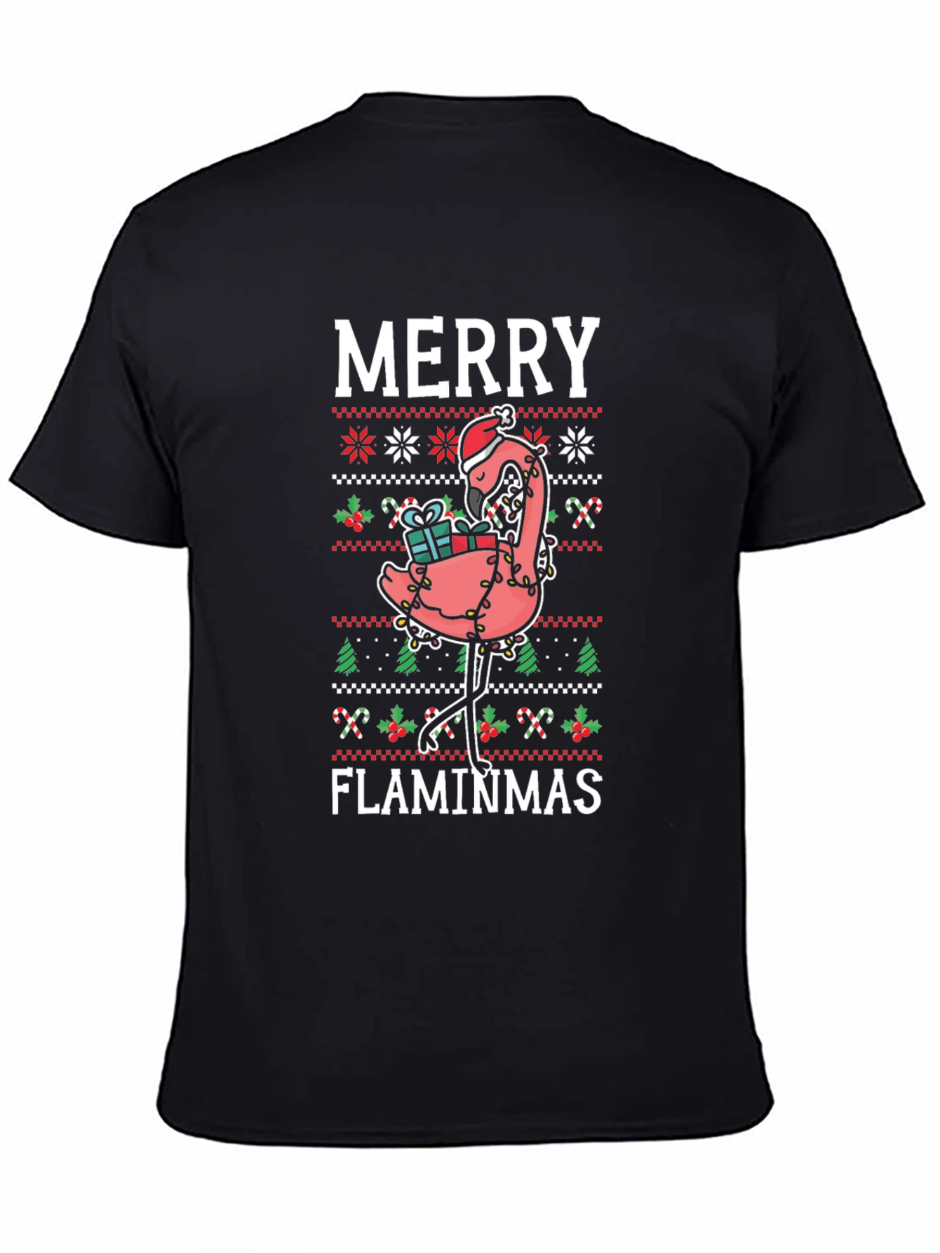 Merry Flaminmas Flamingo Ugly Christmas T-Shirt