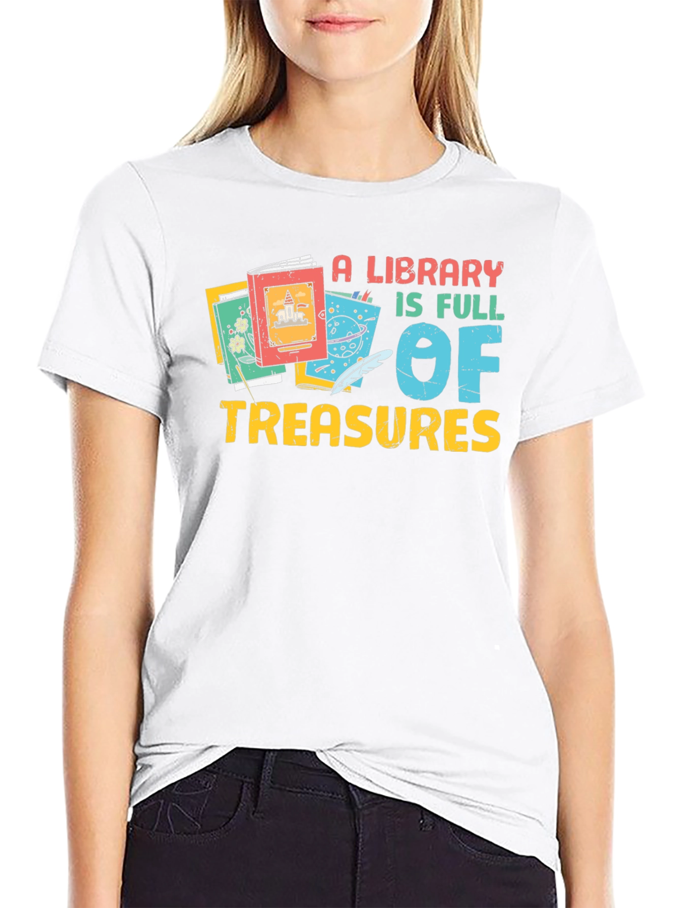 A Library is Full of Treasures Graphic Tee