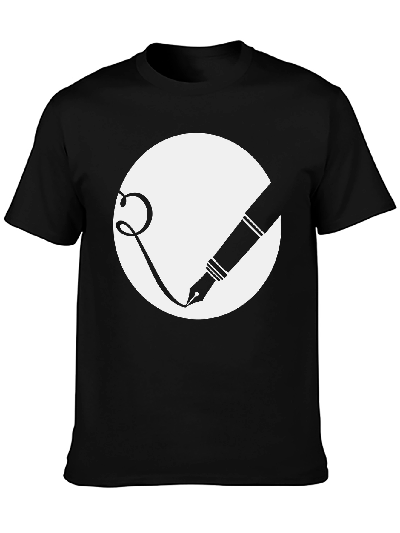 Ink Pen Graphic Tee - Stylish Black Cotton T-Shirt