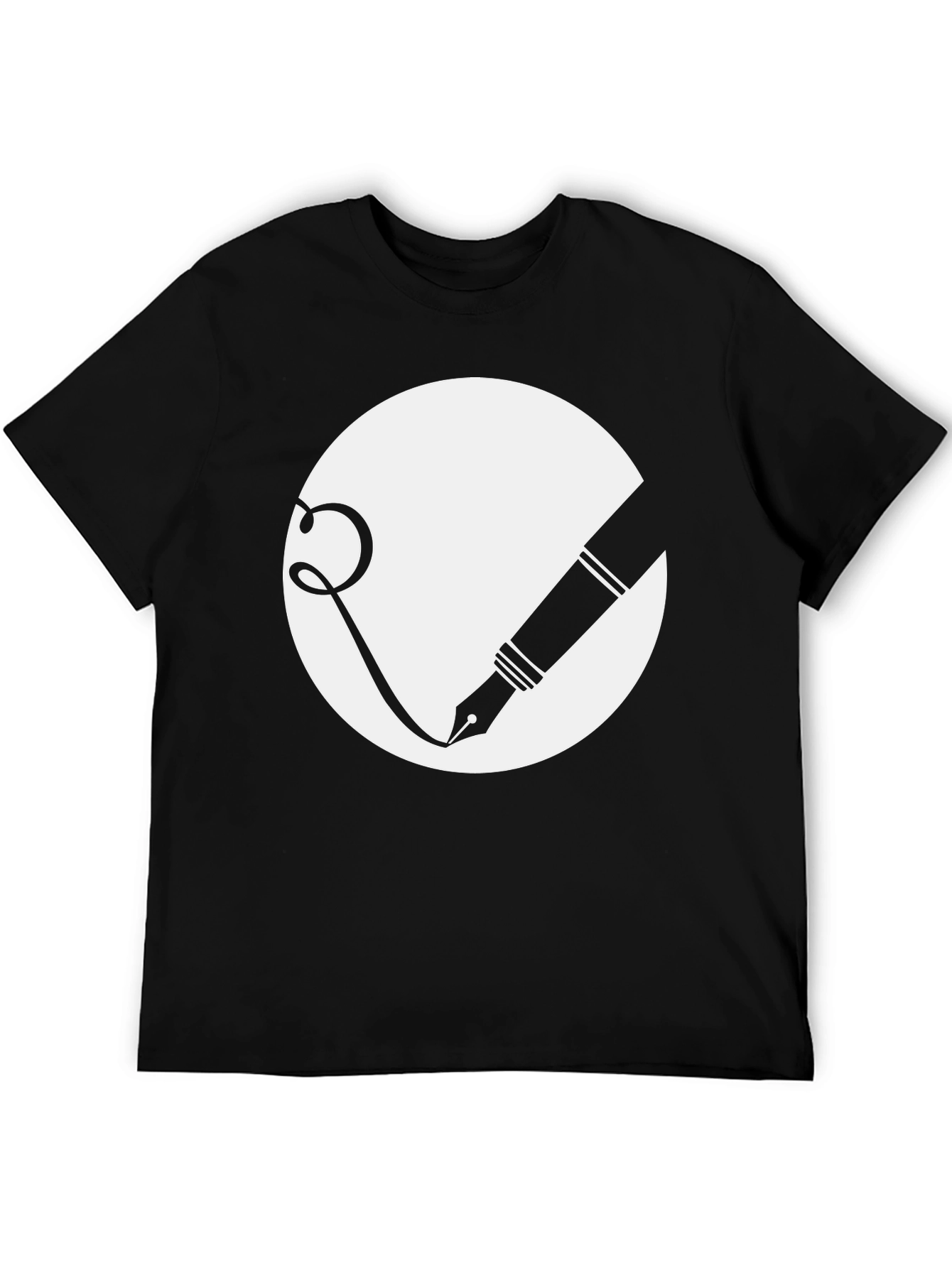 Ink Pen Graphic Tee - Stylish Black Cotton T-Shirt