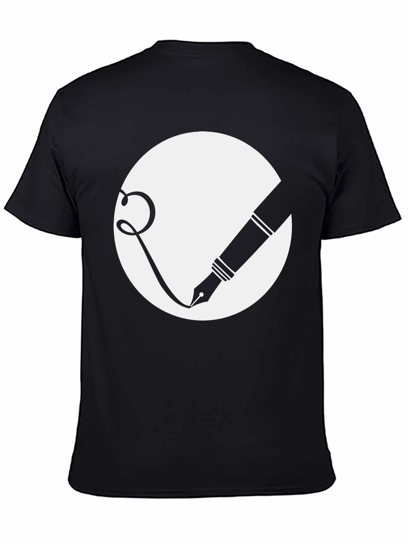 Ink Pen Graphic Tee - Stylish Black Cotton T-Shirt