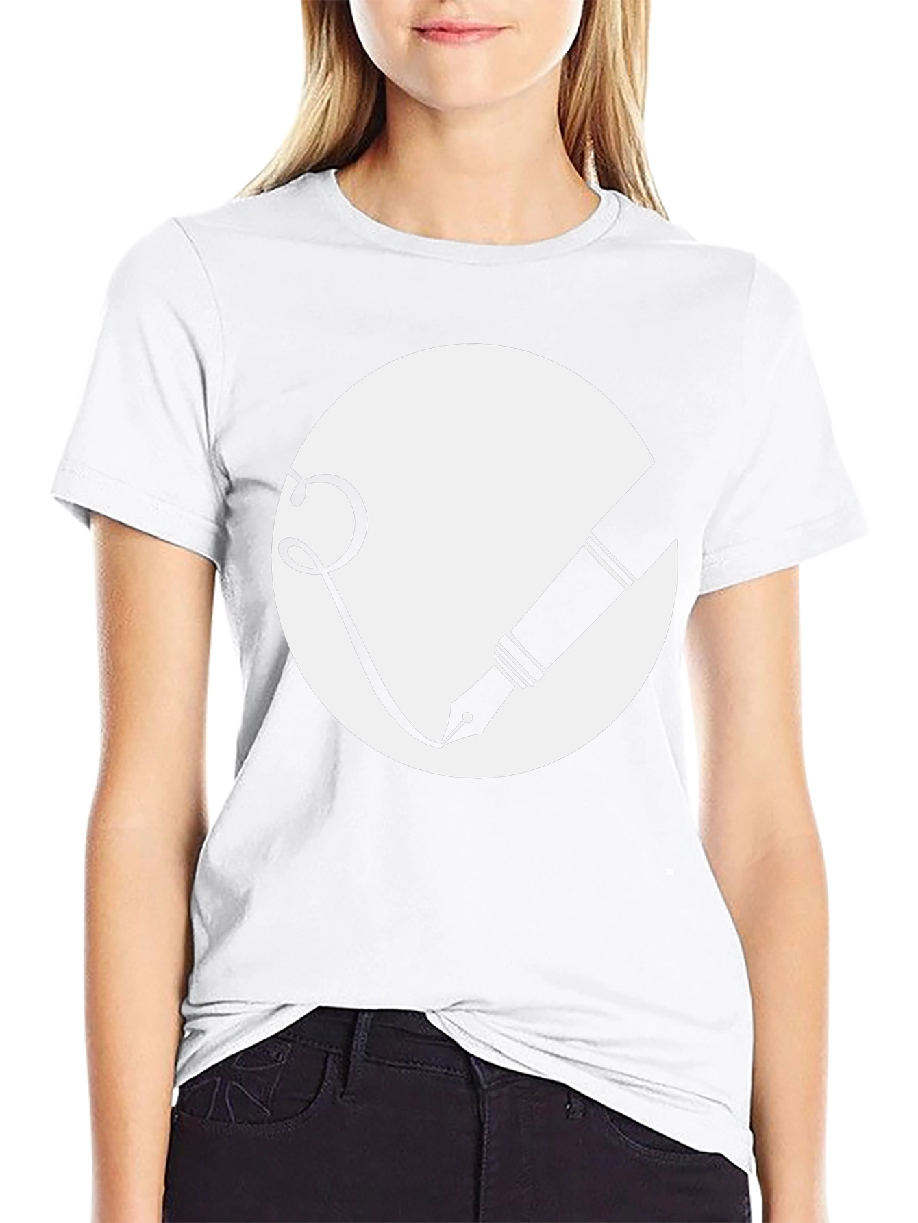 Ink Pen Graphic Tee - Stylish Black Cotton T-Shirt