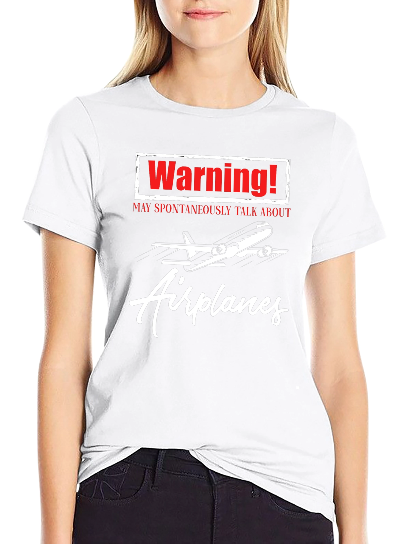 Warning Airplane T-Shirt Funny Aviation Tee