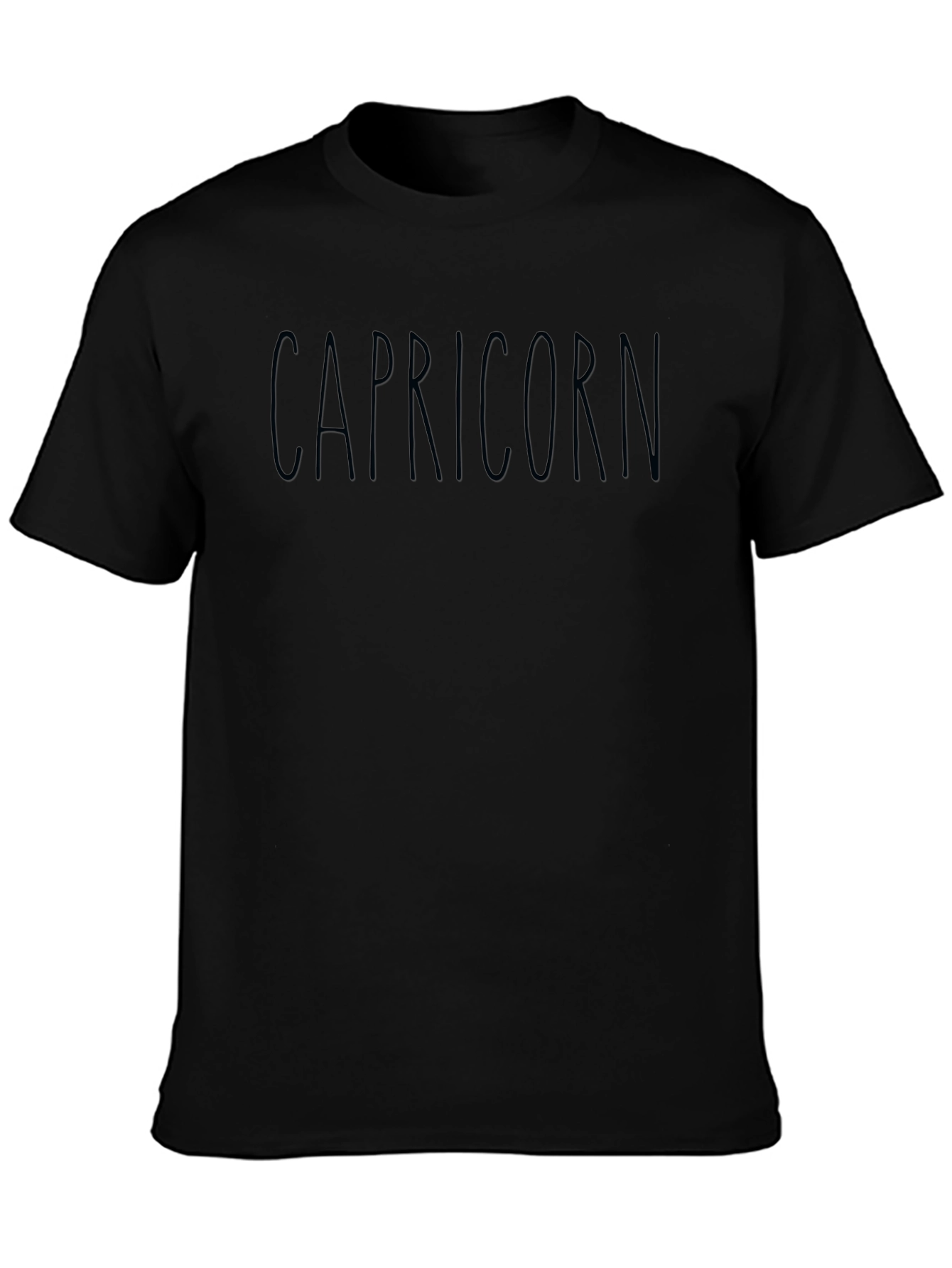 Capricorn Zodiac Sign Black Graphic T-Shirt