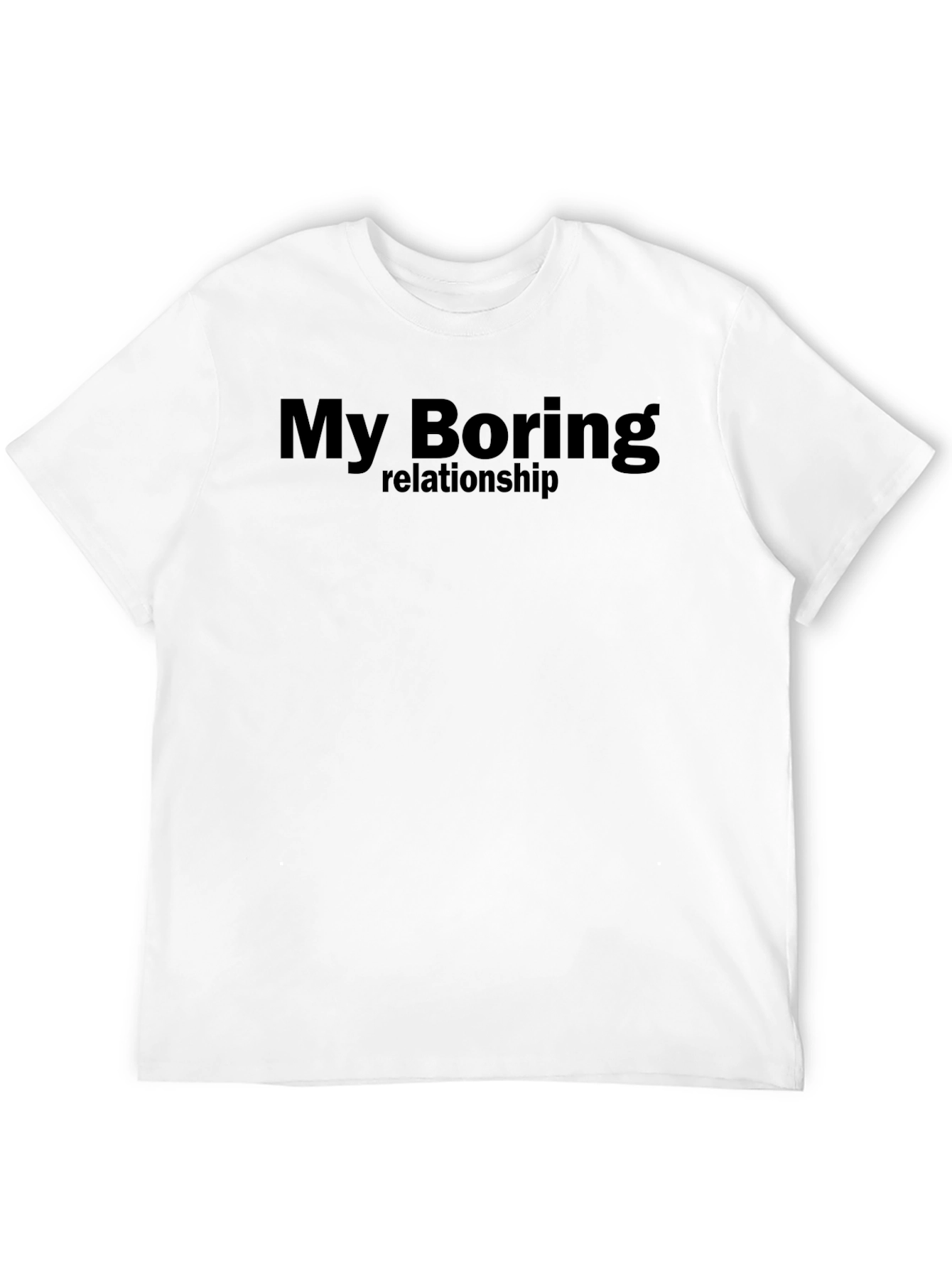 My Boring Relationship T-Shirt - Black Cotton Blend
