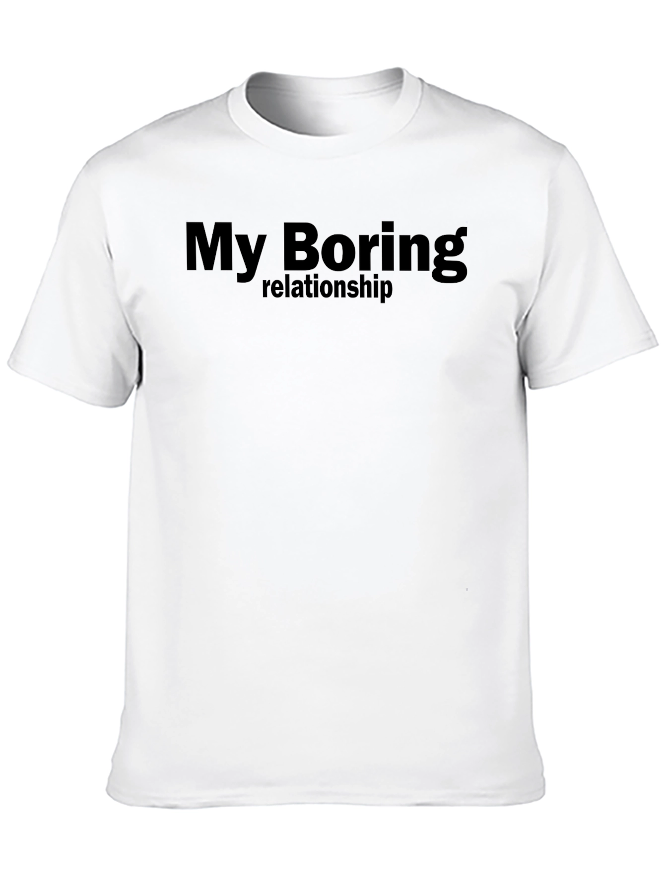 My Boring Relationship T-Shirt - Black Cotton Blend