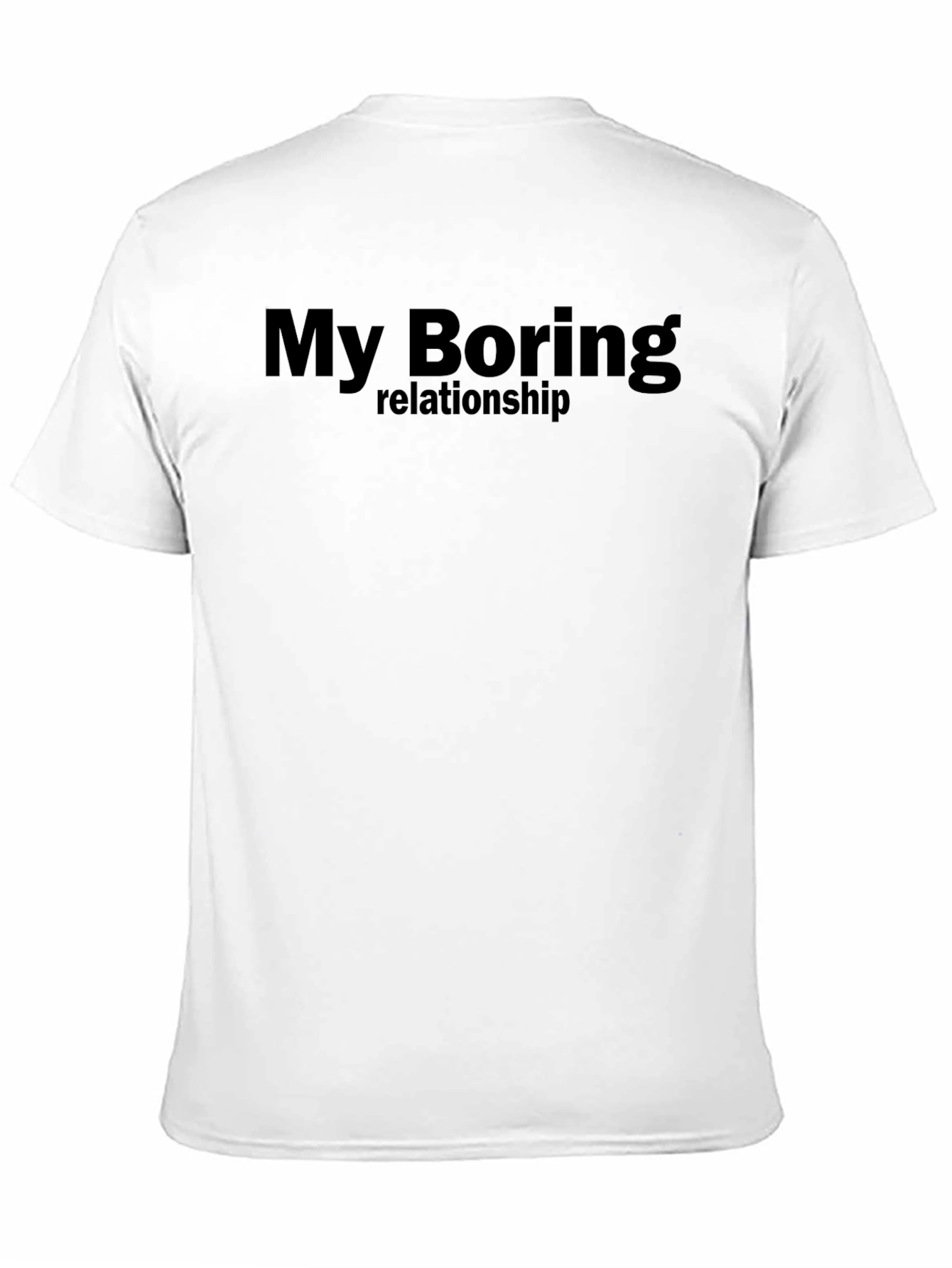 My Boring Relationship T-Shirt - Black Cotton Blend