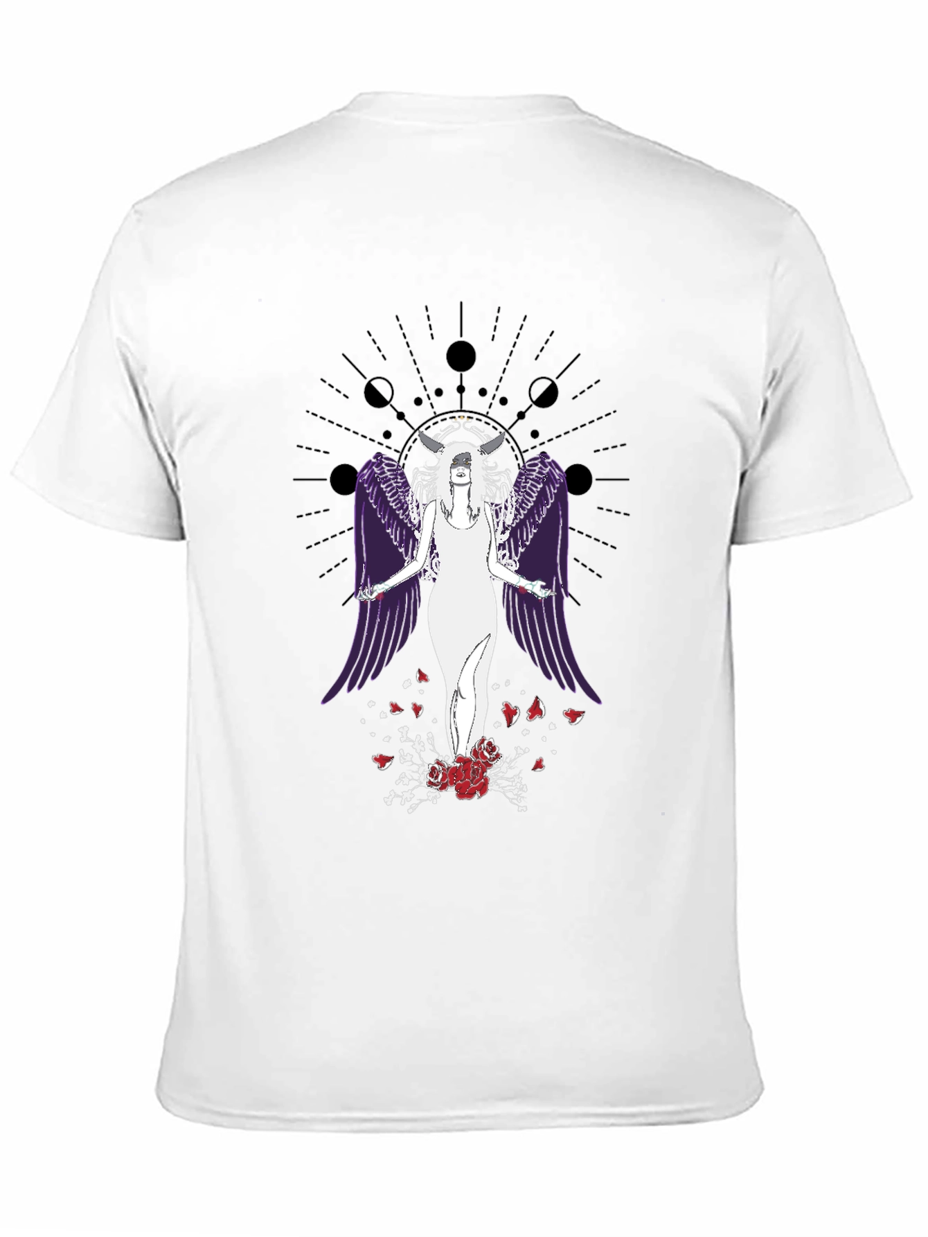 Celestial Angel Wings Graphic Tee - Gothic Aesthetic