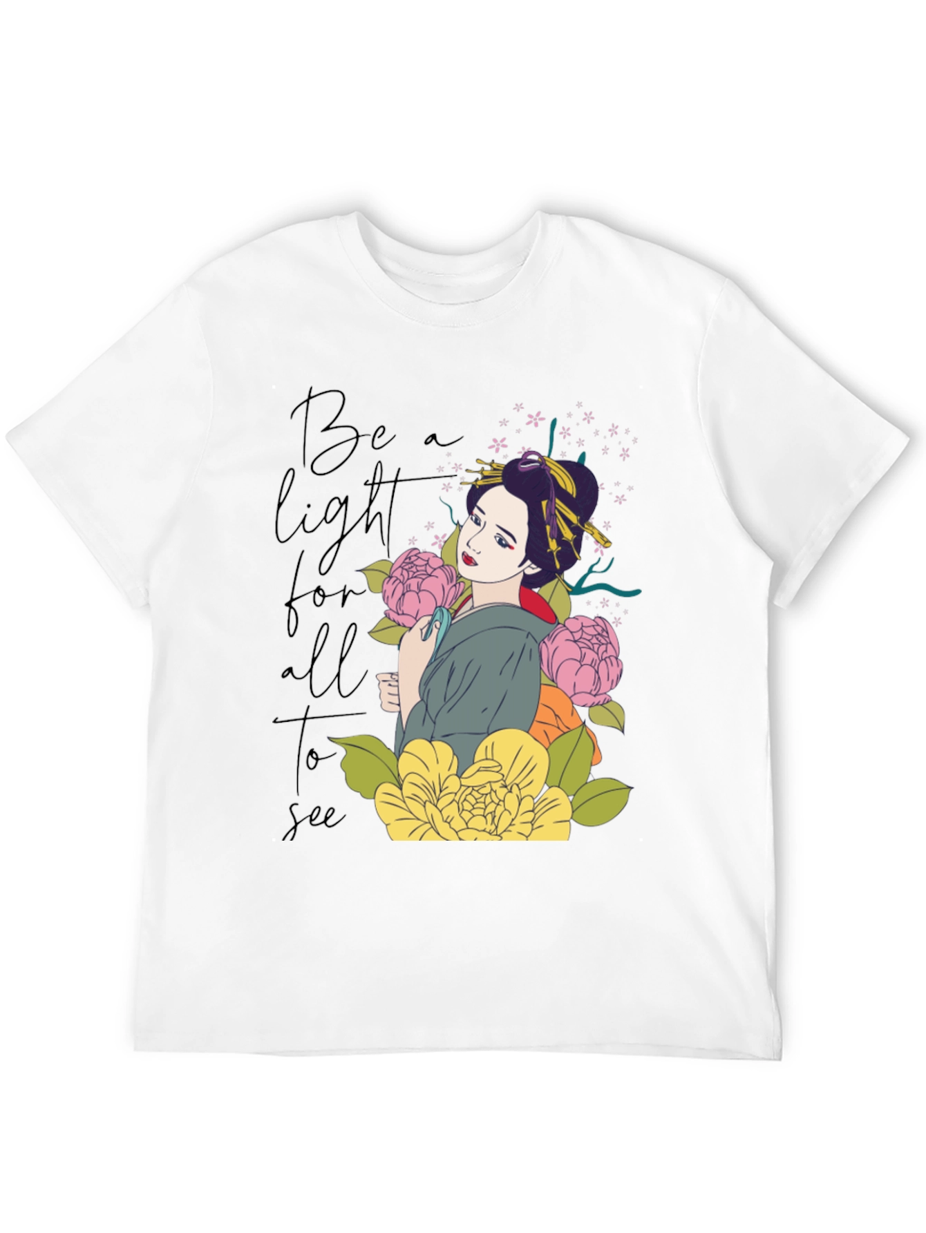 Geisha Floral Graphic T-Shirt