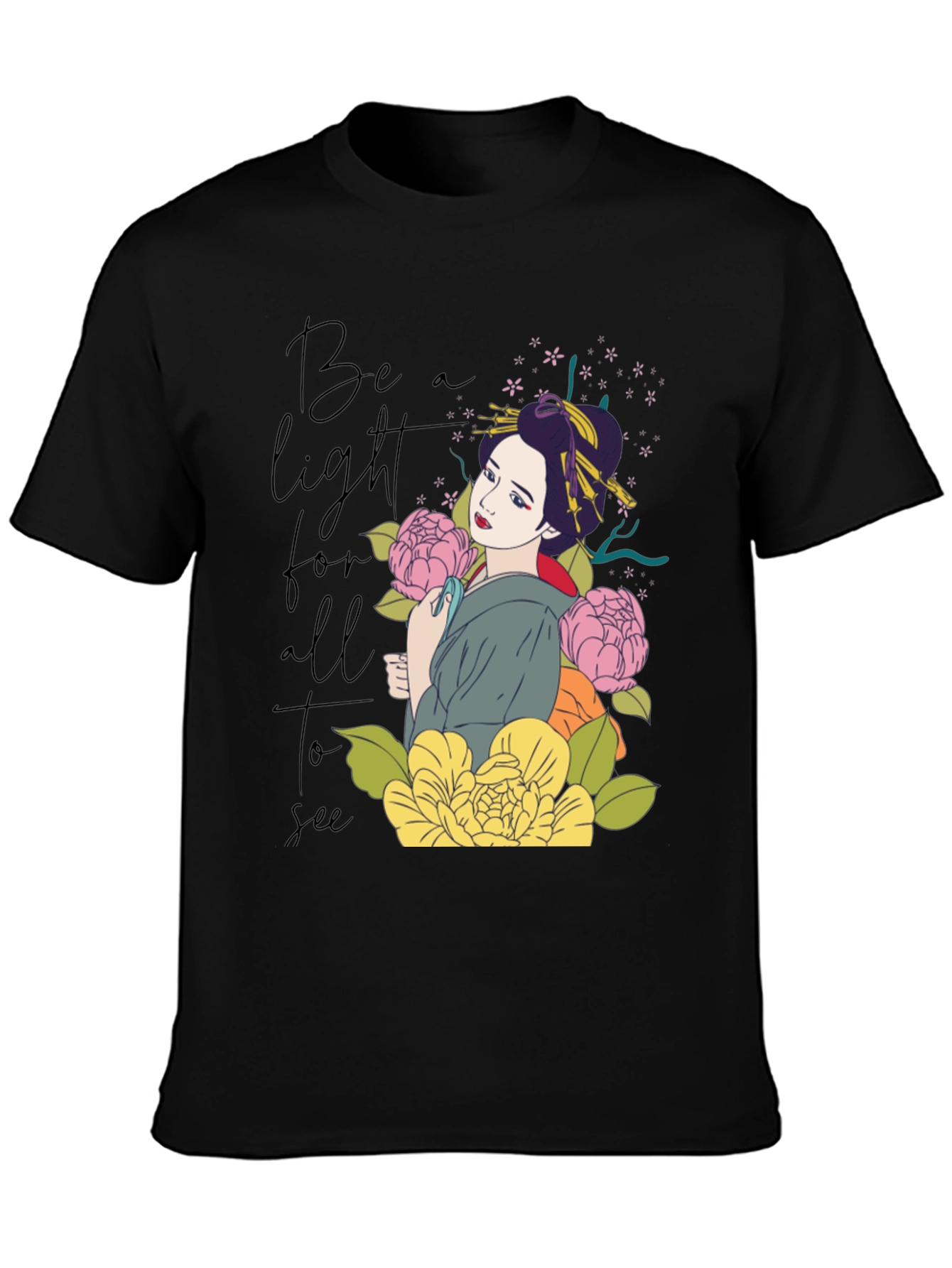 Geisha Floral Graphic T-Shirt